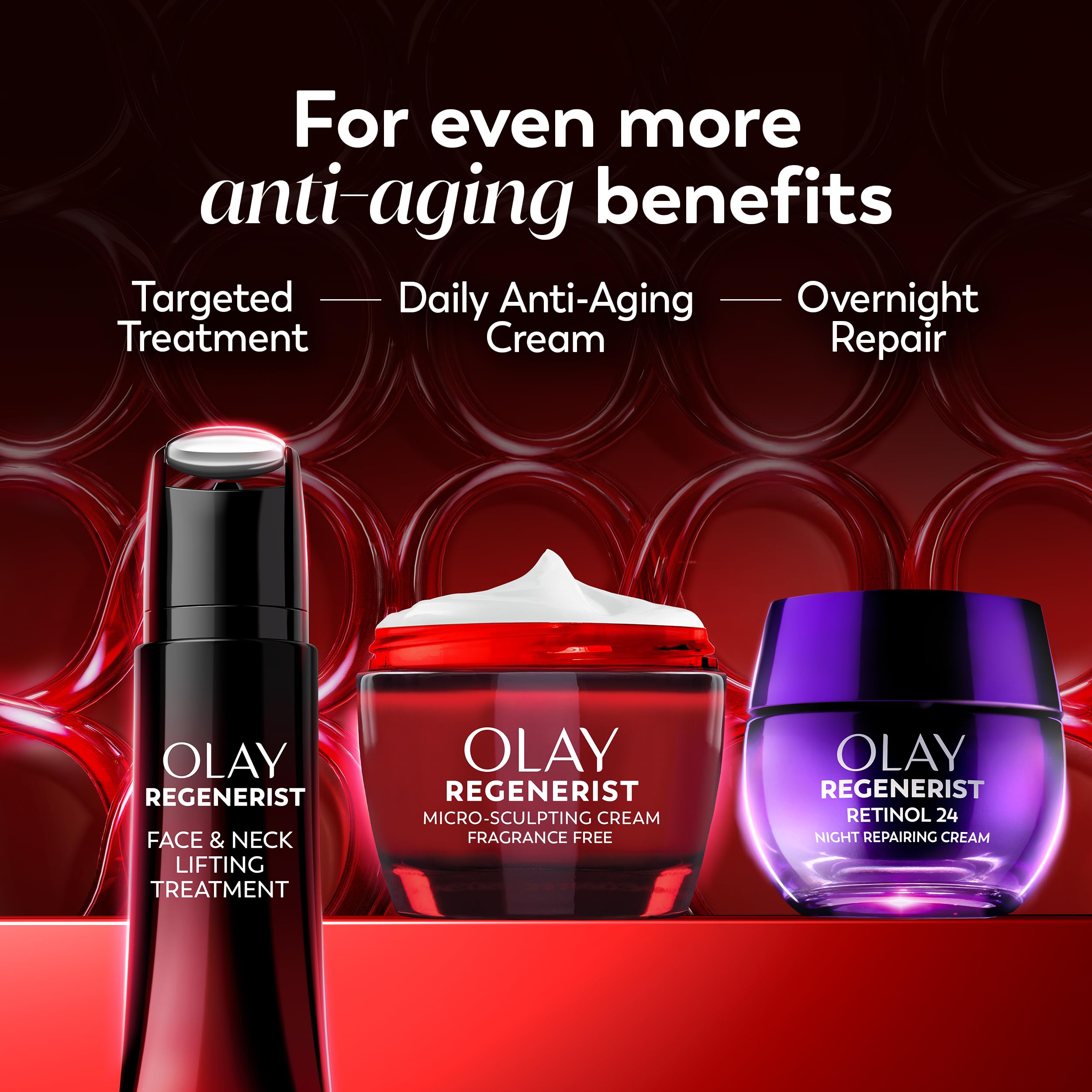 Olay Regenerist daily routine image shows morning and evening steps