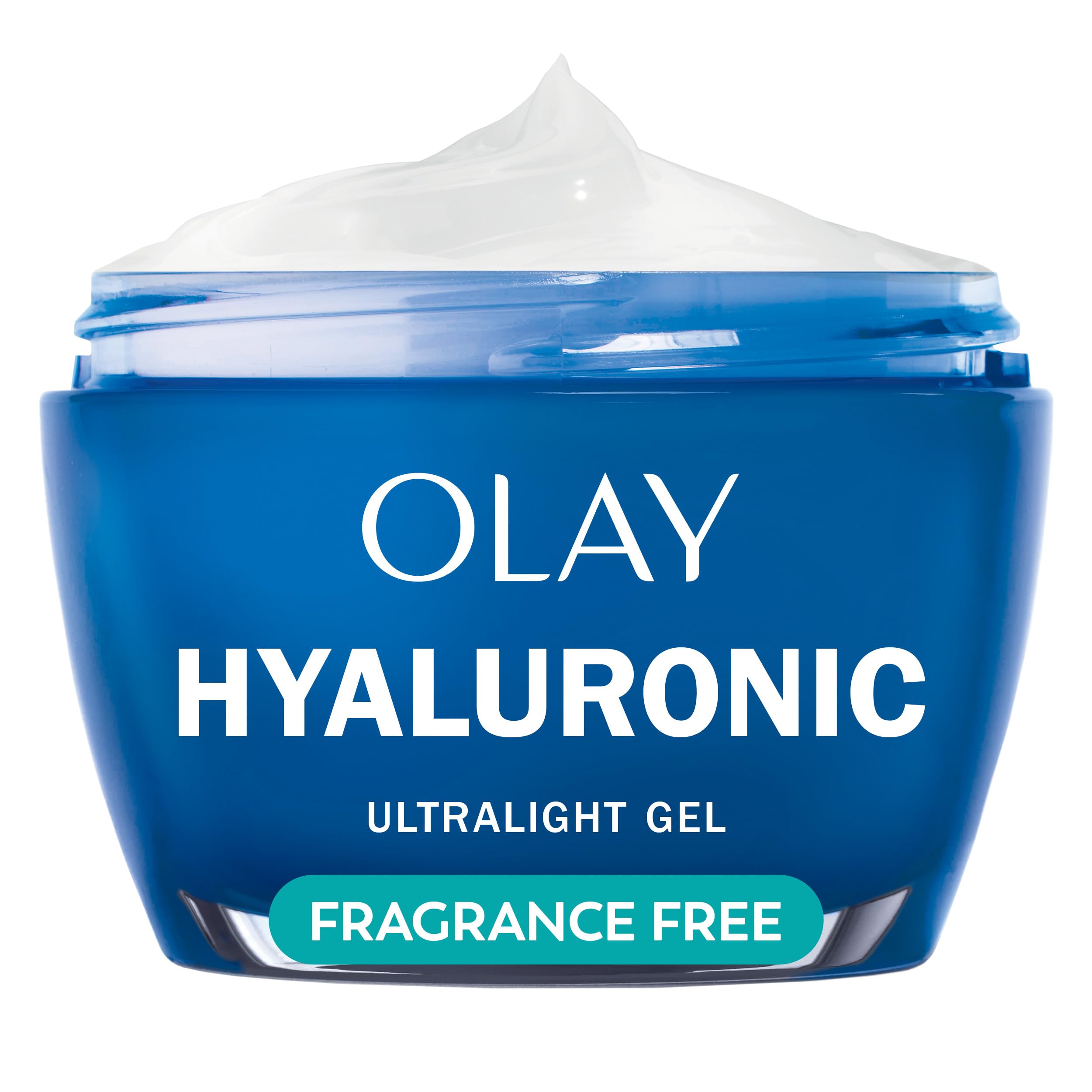 Olay Regenerist Hyaluronic 24 Gel Moisturizer in a jar delivering hydration