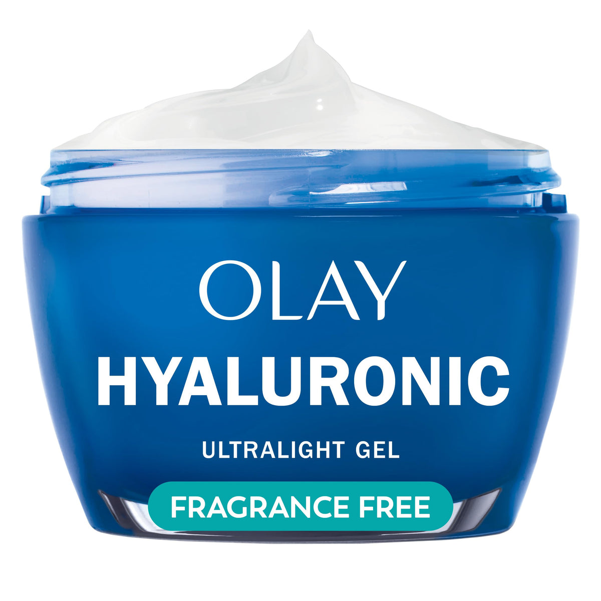 Olay Regenerist Hyaluronic 24 Gel Moisturizer in a jar delivering hydration