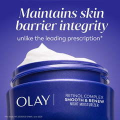 Olay Regenerist Radiance Retinol jar closeup, showcasing rich texture for overnight renewal.