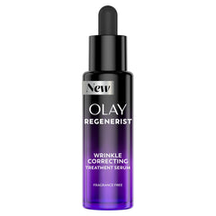 Olay Regenerist Resurfacing Retinol Serum bottle ready for daily hydration and wrinkle care.