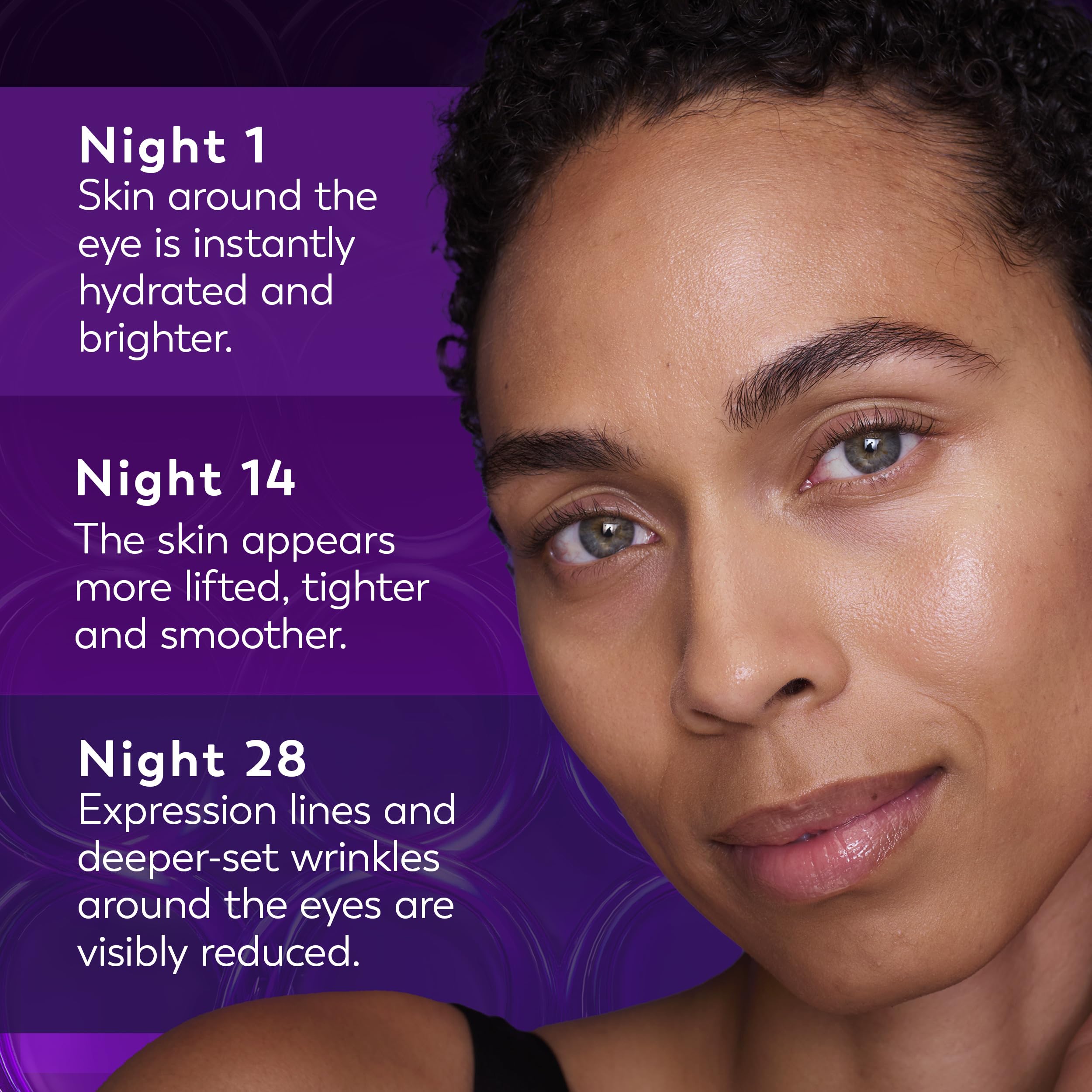Night application on face and neck with Olay Regenerist Resurfacing Retinol Serum.