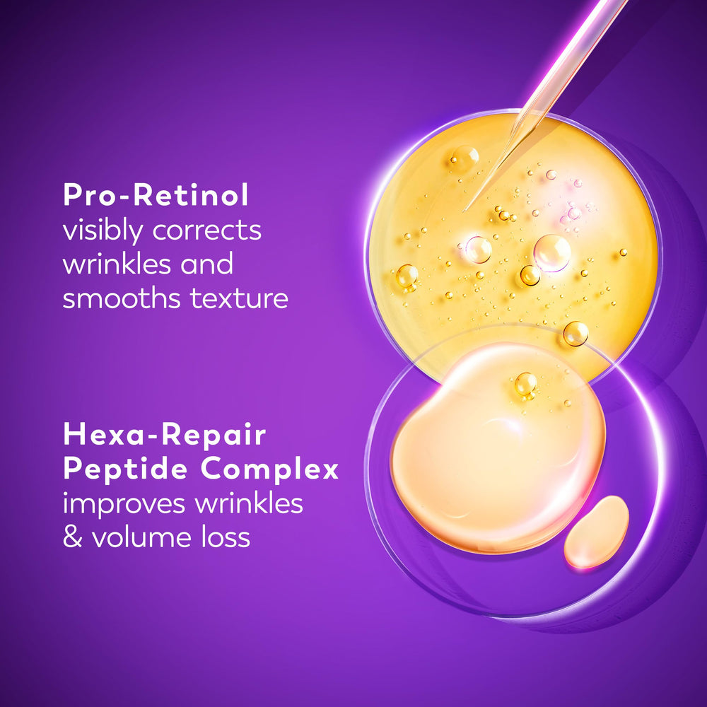 Texture swirl on skin of Olay Regenerist Resurfacing Retinol Serum.
