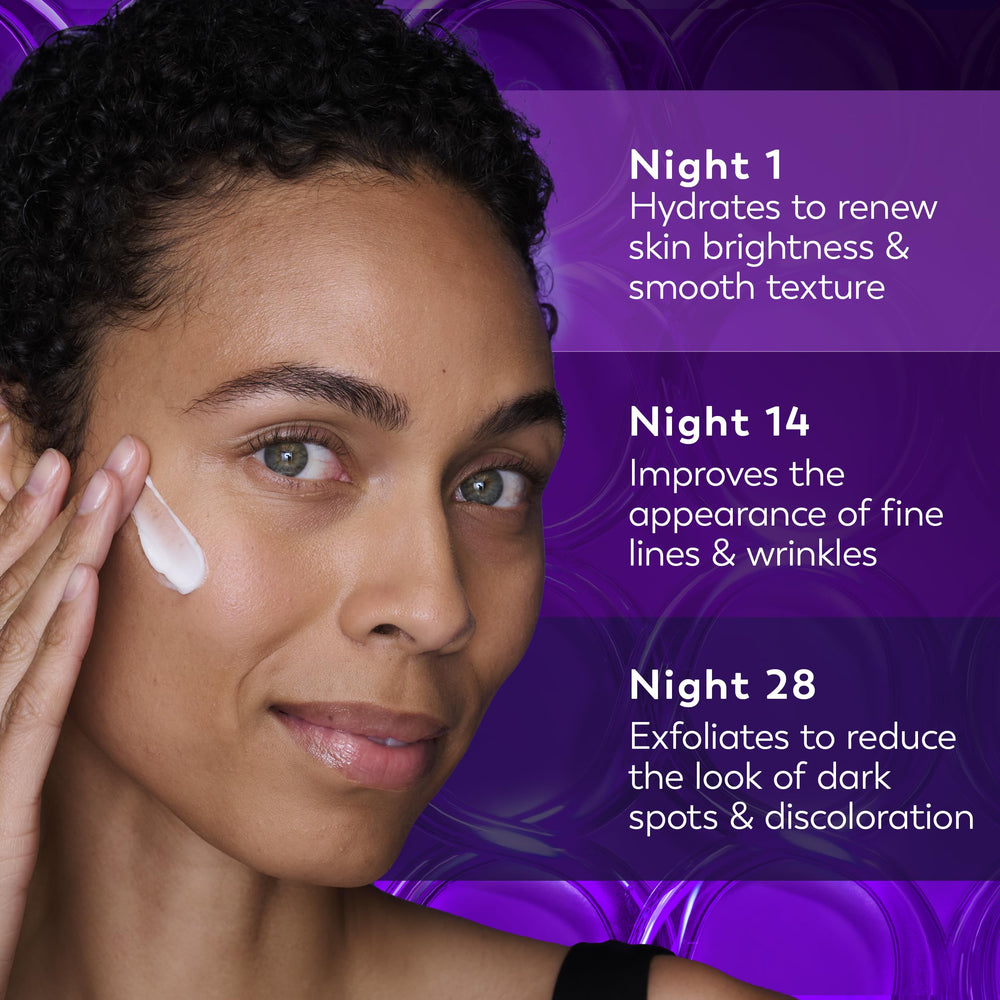 Olay Regenerist Retinol Night Cream packaging front, premium anti-aging skincare.