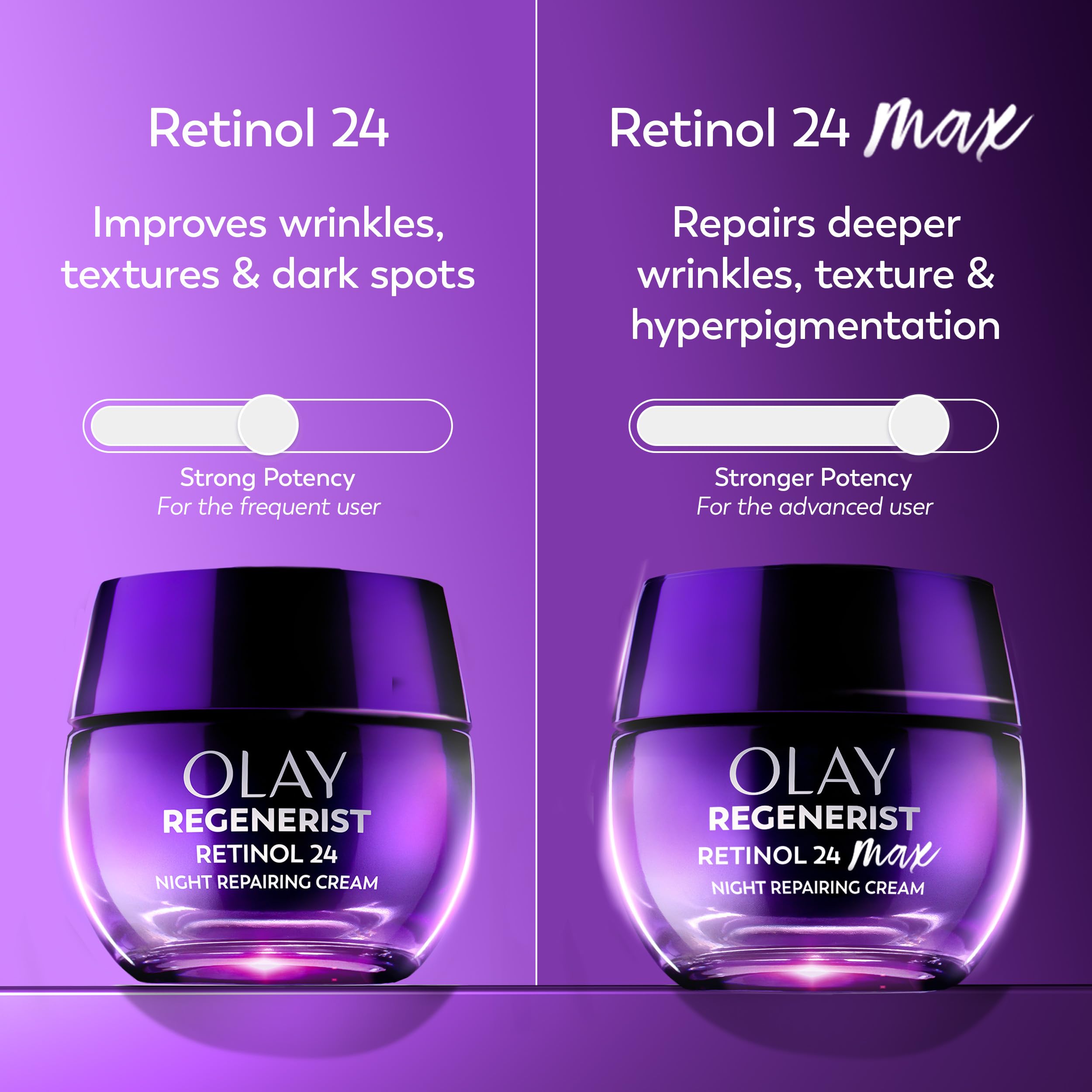 Night application of Retinol24 Max cream in hands for radiant morning skin