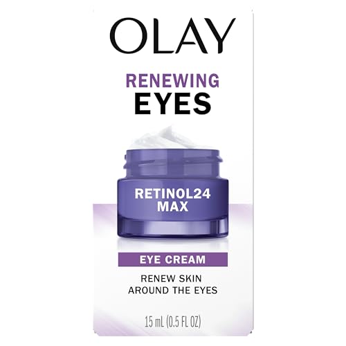 Olay Retinol 24 MAX eye cream night routine scene; easy nightly step.