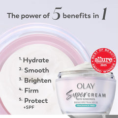 Olay Super Cream SPF 30 texture close-up with smooth finish
