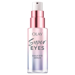 Olay Super Eye Serum bottle pump for easy daily use and controlled dispensing.