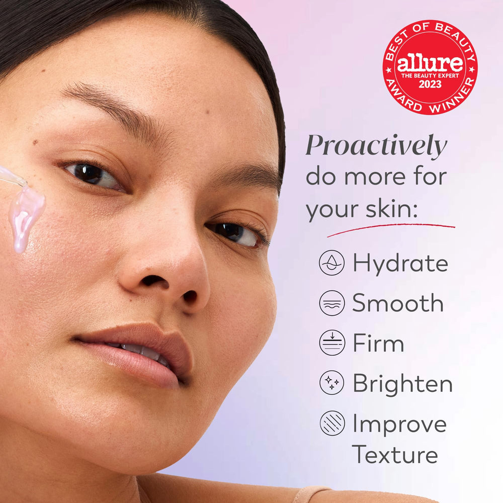 Olay Super Serum dispense droplet demonstrates precise, lightweight application.