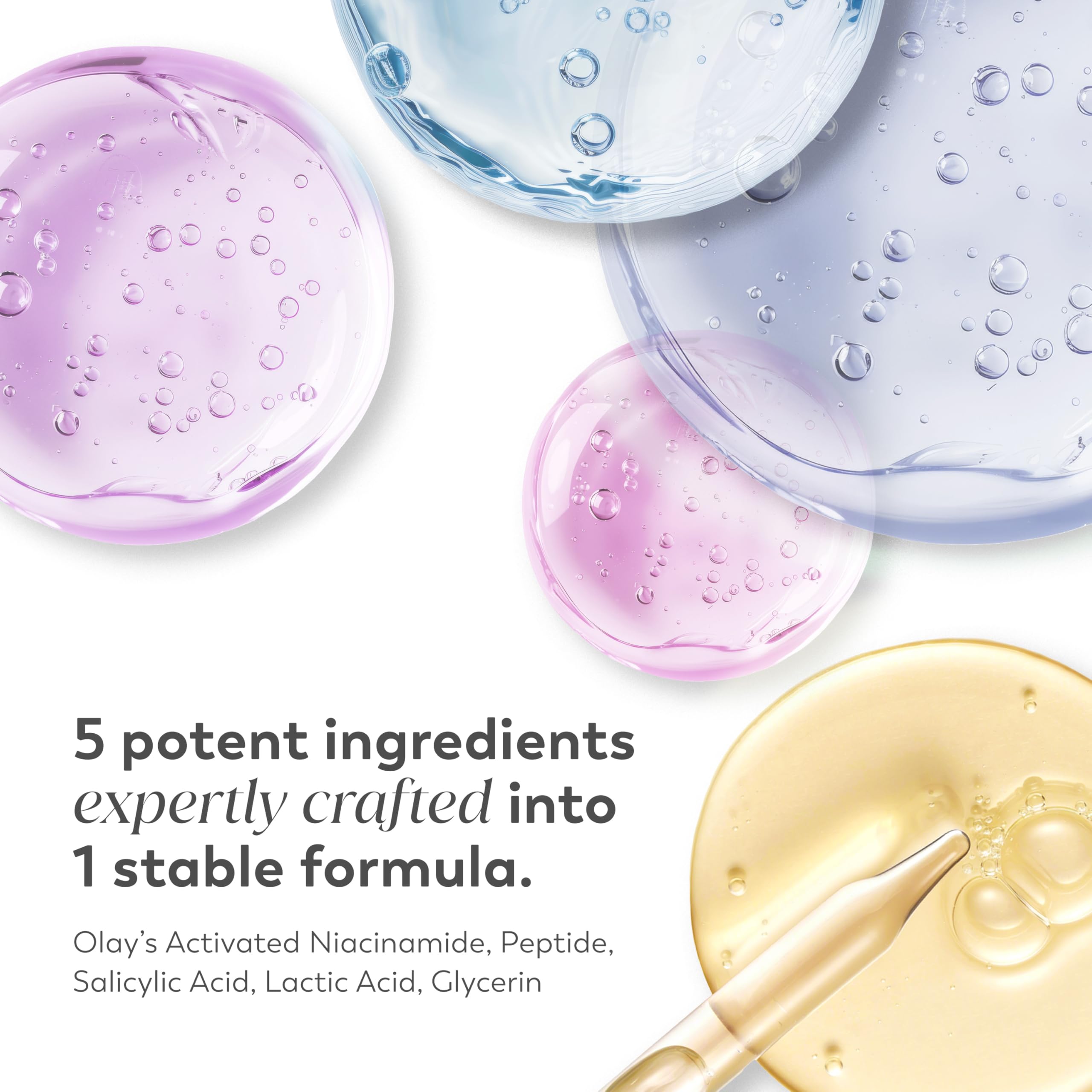 Olay Super Serum Night Repair ingredients detail Niacinamide, Peptide, AHAs