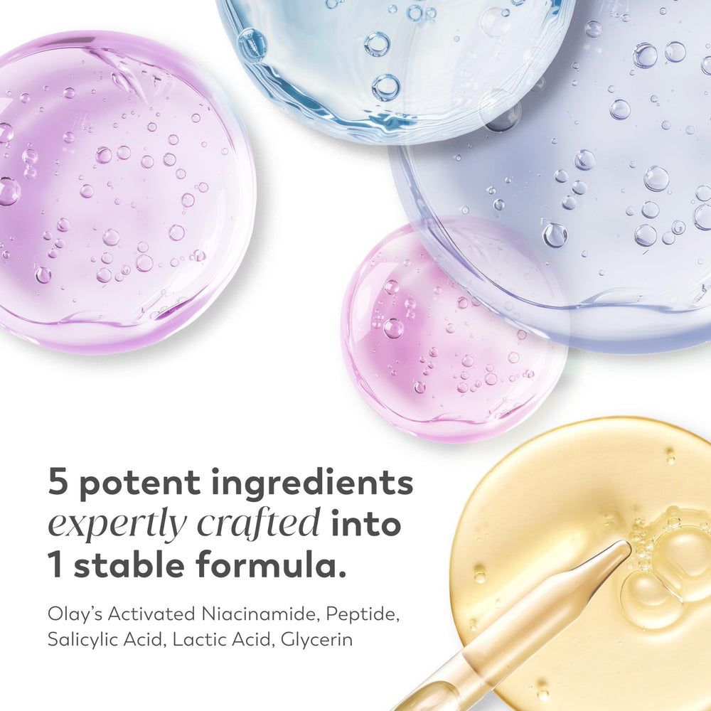 Olay Super Serum Night Repair ingredients detail Niacinamide, Peptide, AHAs