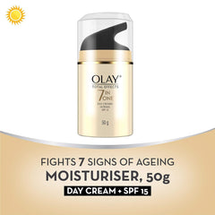 Olay Total Effects packaging highlighting 50 g size.
