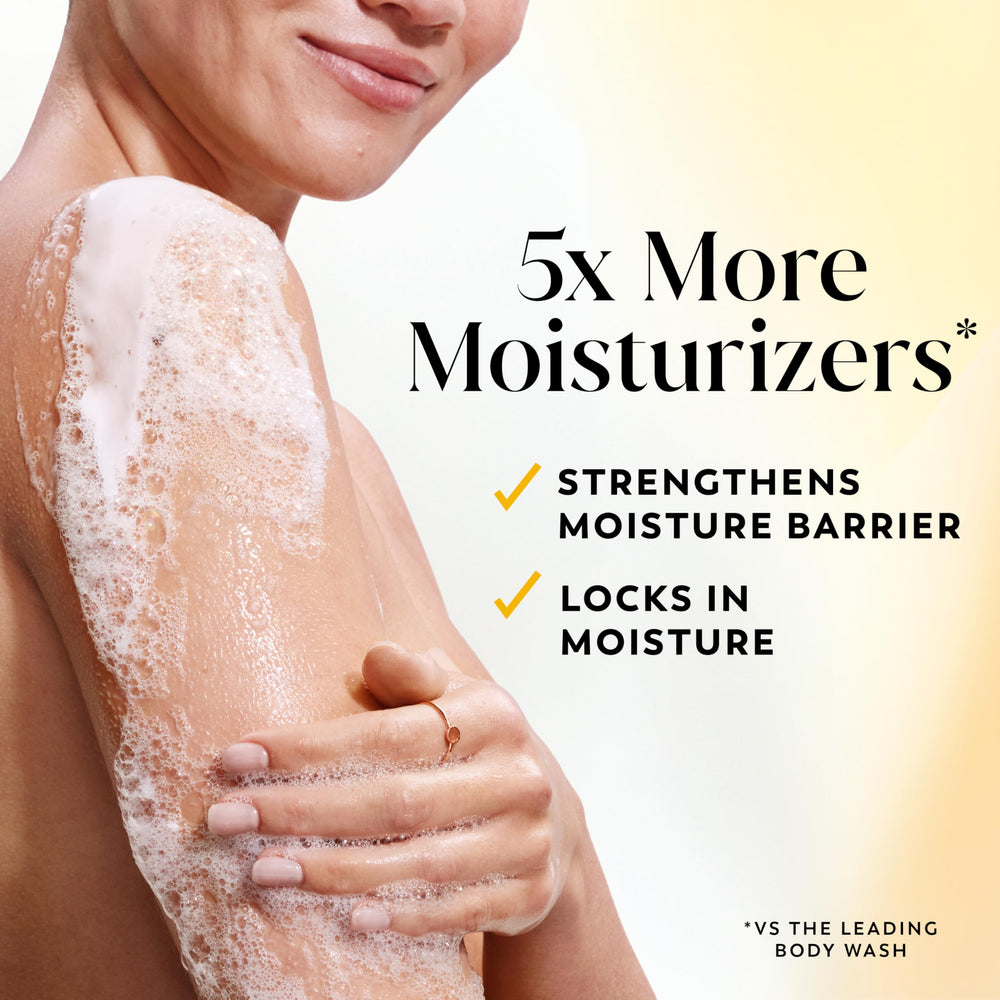 Close-up of creamy lather from Olay Vanilla Creme body wash