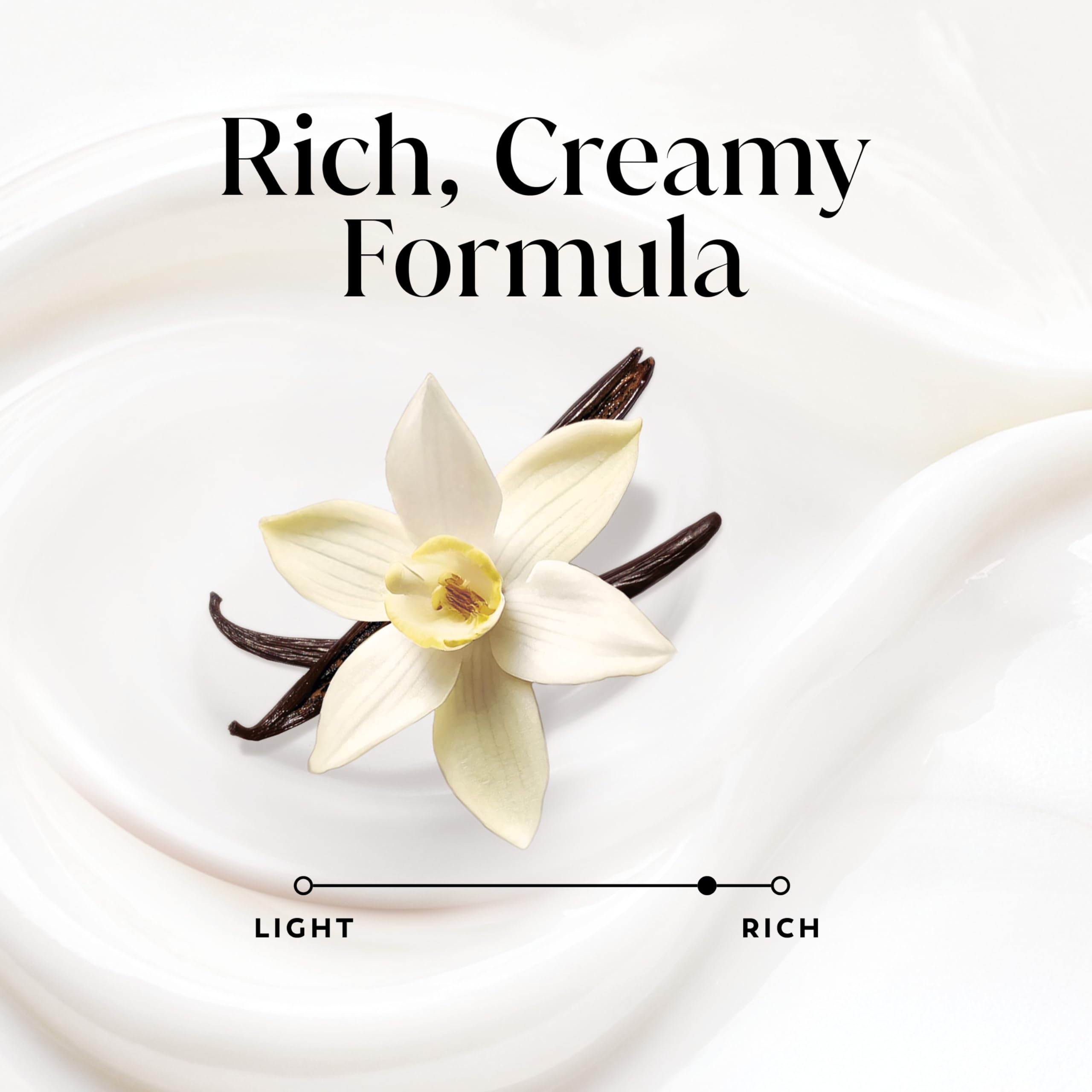 Vanilla Creme swirl on skin after cleansing with Olay body wash