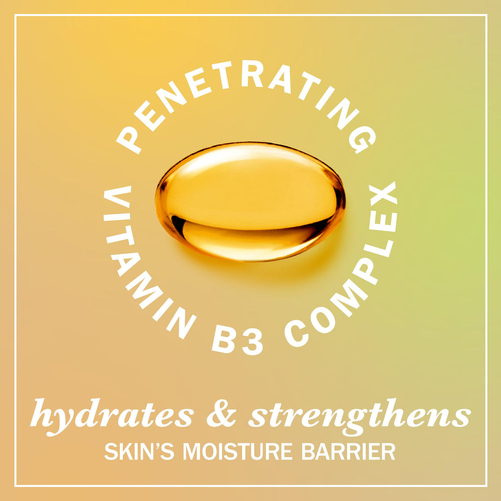 Olay Vitamin B3 Complex ingredient panel on bottle.