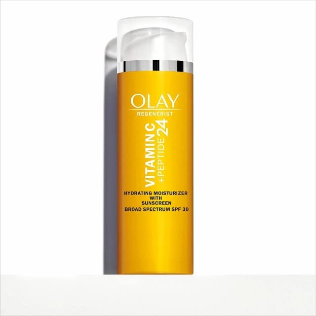Olay Vitamin C Brightening Cream with light texture that melts in for glow