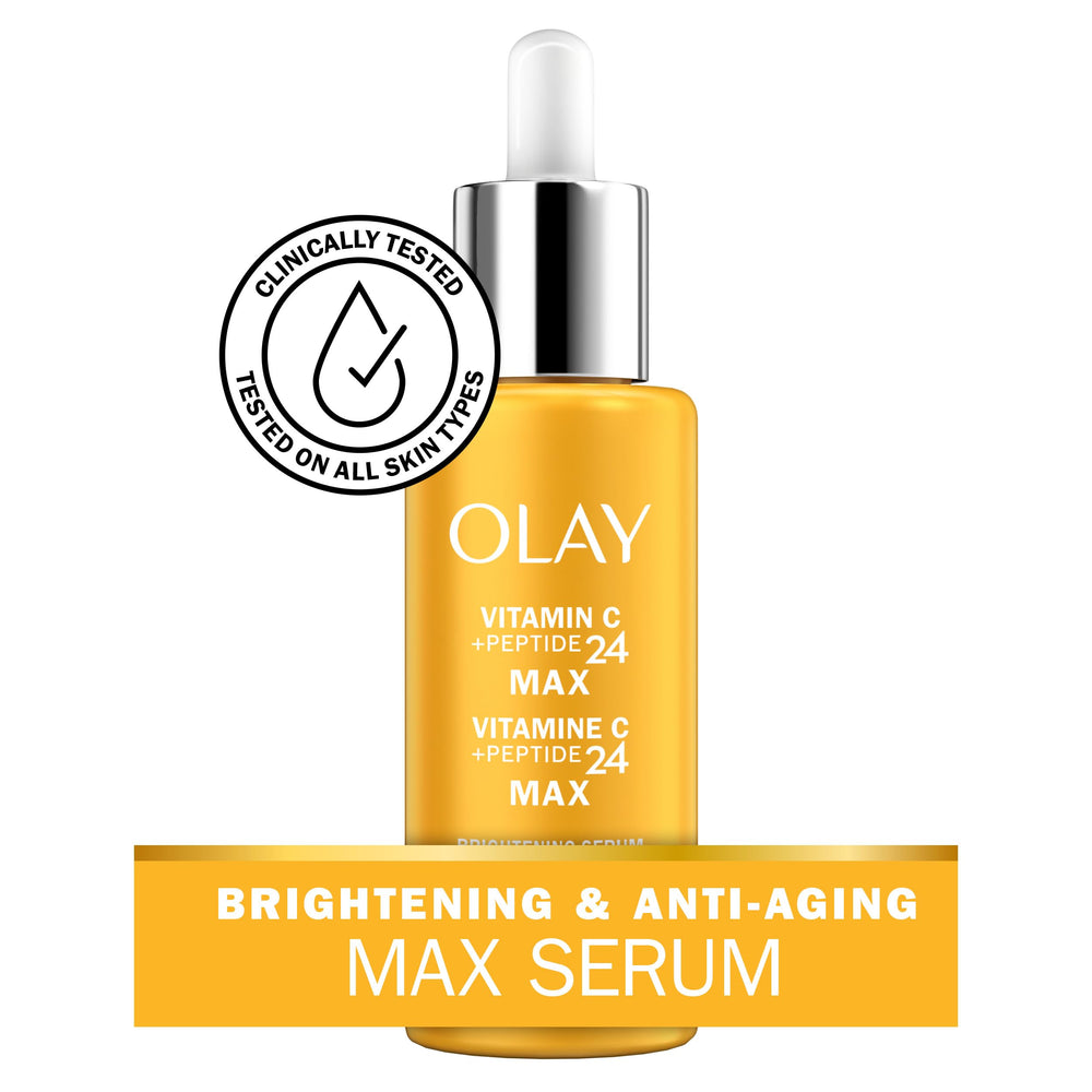 Olay Vitamin C Max Brightening Serum application absorbs quickly for daytime wear.