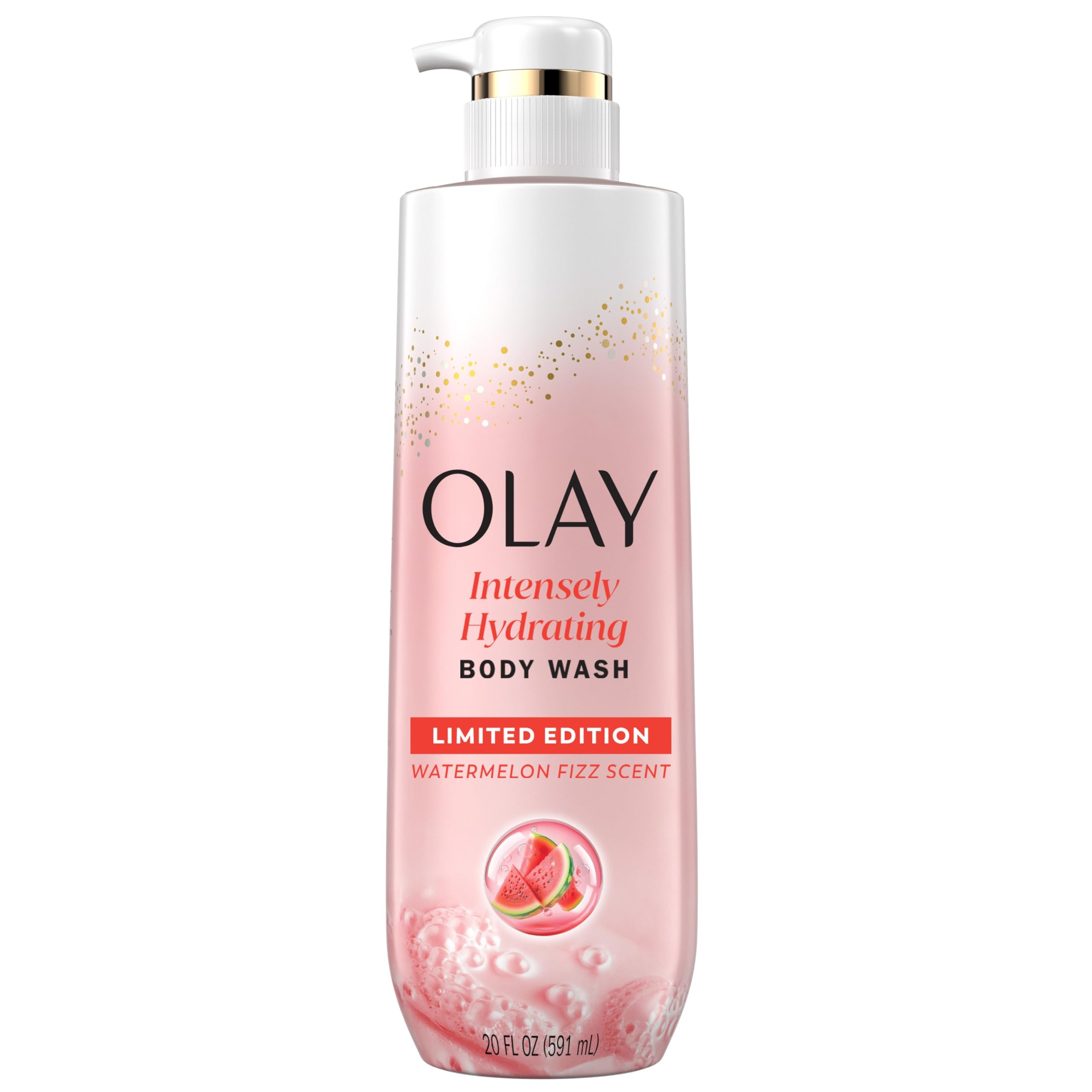 Olay Watermelon Fizz bottle ready for a refreshing shower.