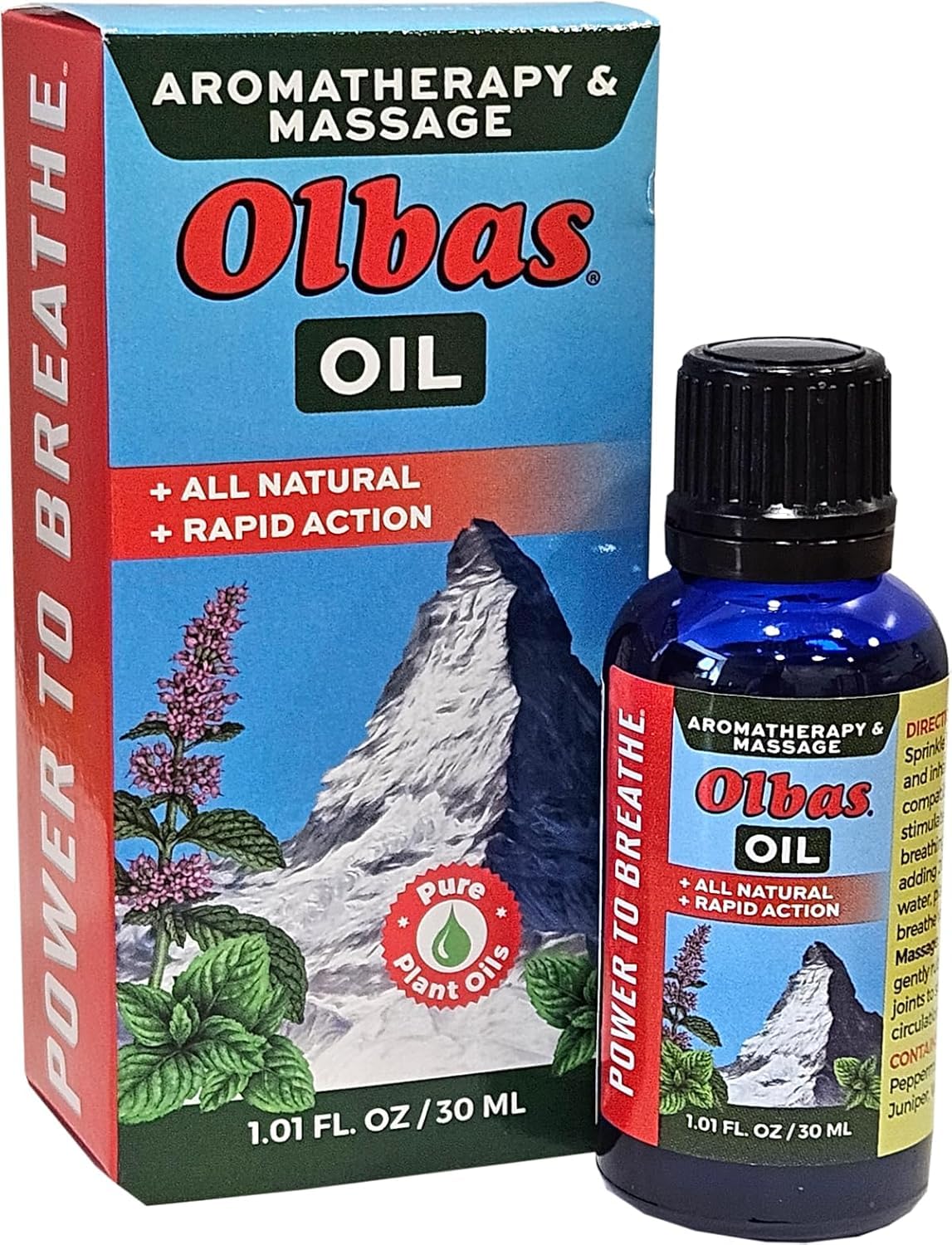 Olbas massage oil bottle pour for easy smoothing during massage sessions.