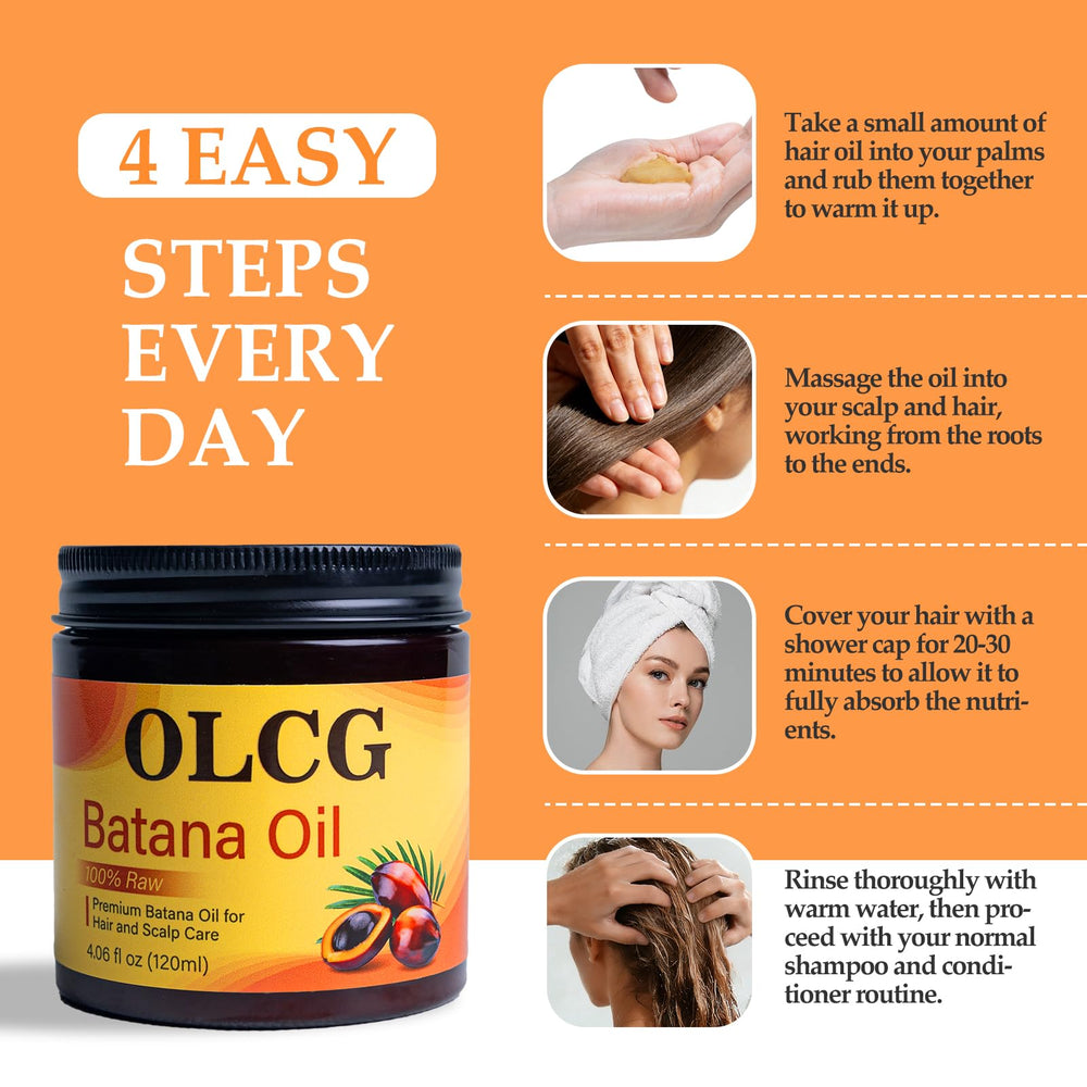 Massaging Batana oil paste into hair and scalp.