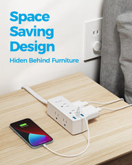 Olcorife wall-mount ready power strip offering tidy wall setup