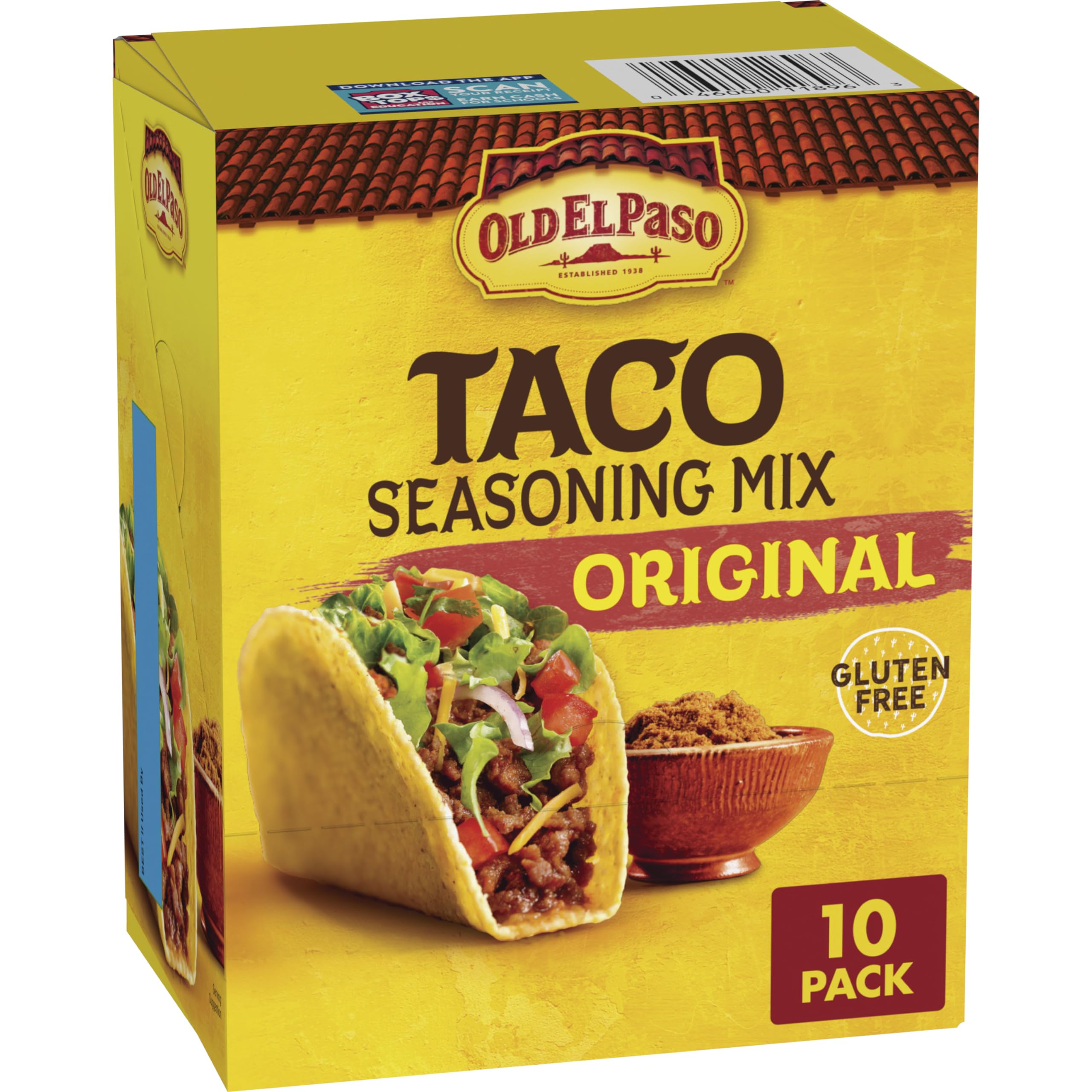 Old El Paso Original Taco Seasoning Mix in pantry for quick weeknight flavor.