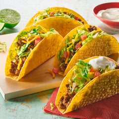 Old El Paso seasoning with Stand N Stuff shells for easy tacos.