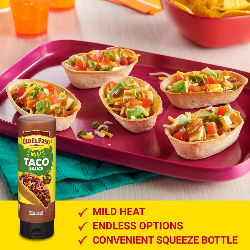 Old El Paso Mild Taco Sauce ingredients and label close-up