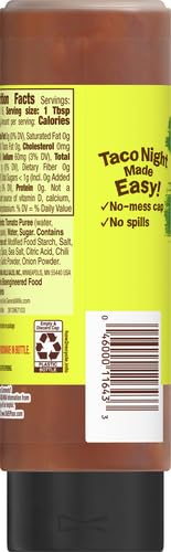 Old El Paso Mild Taco Sauce squeeze bottle in hand for easy drizzle
