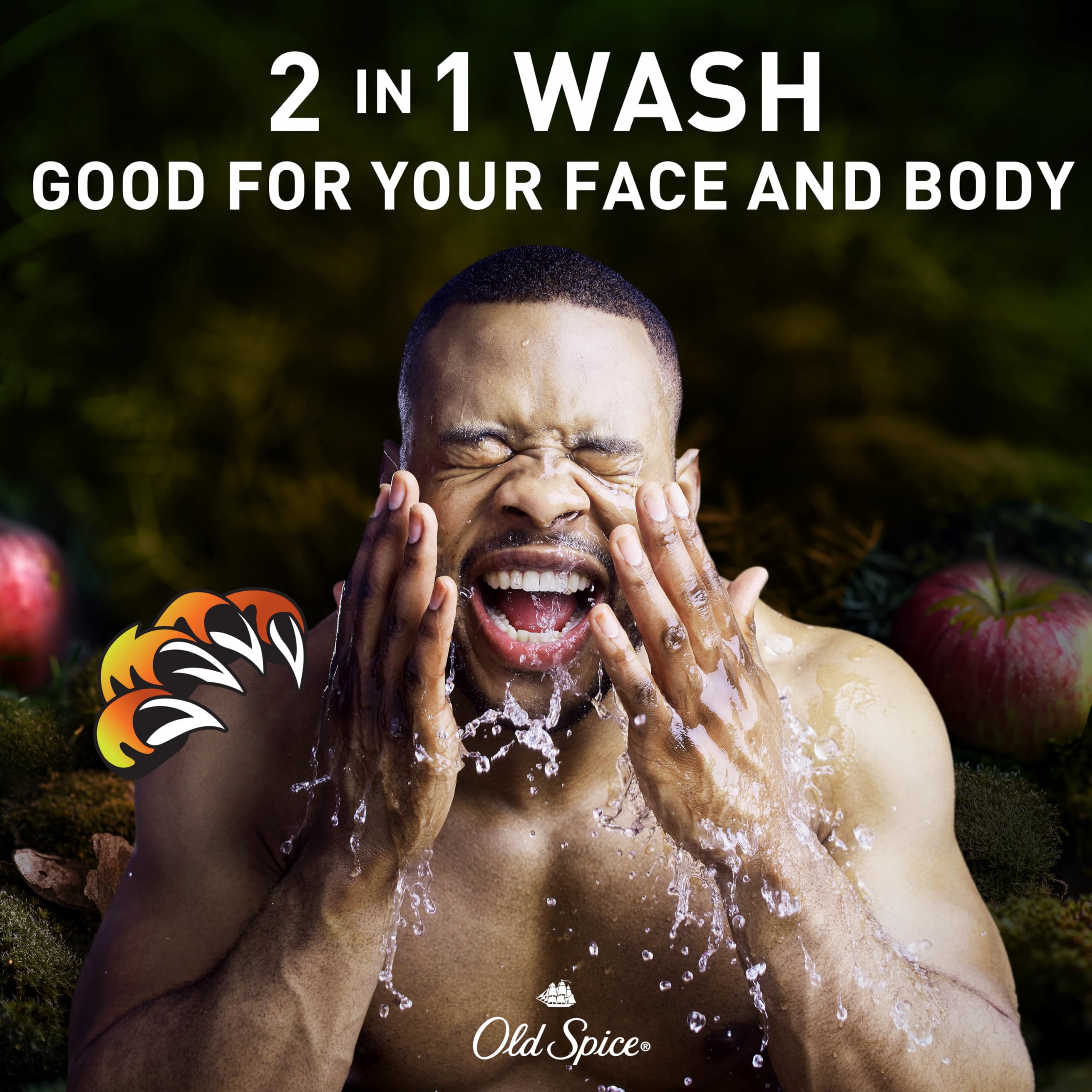 Old Spice 3X-Defense bottle emphasizes dependable daily use with Bearglove scent
