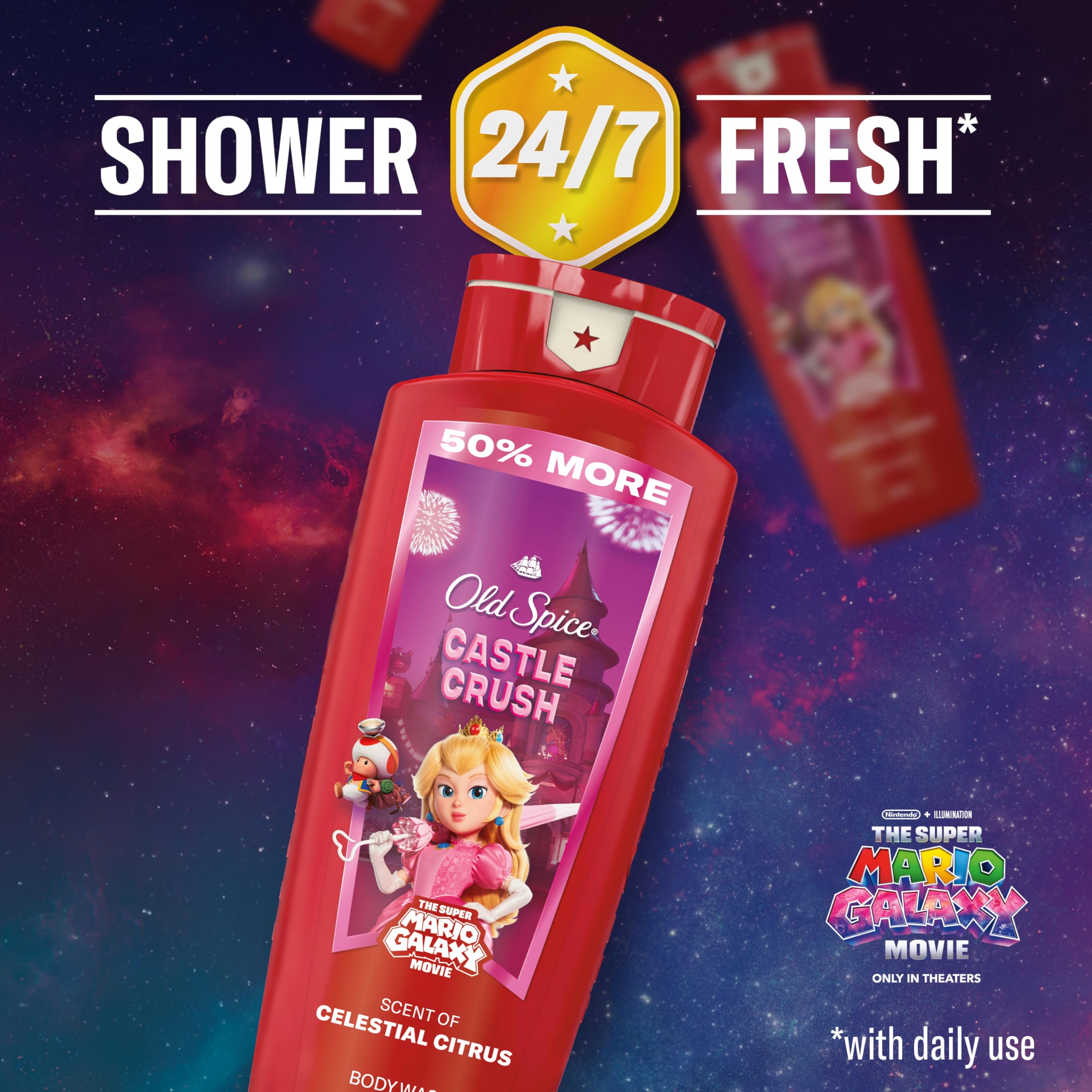 Old Spice 3X Defense icon communicates durable cleansing and lasting scent.