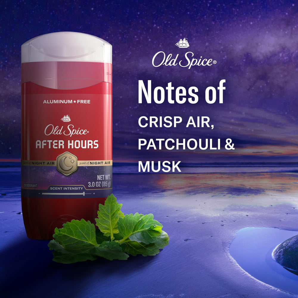 Old Spice After Hours scent profile with citrus-green notes.