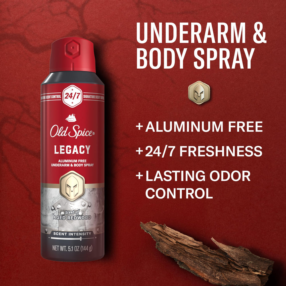 Old Spice aluminum-free body spray spray-action for quick coverage