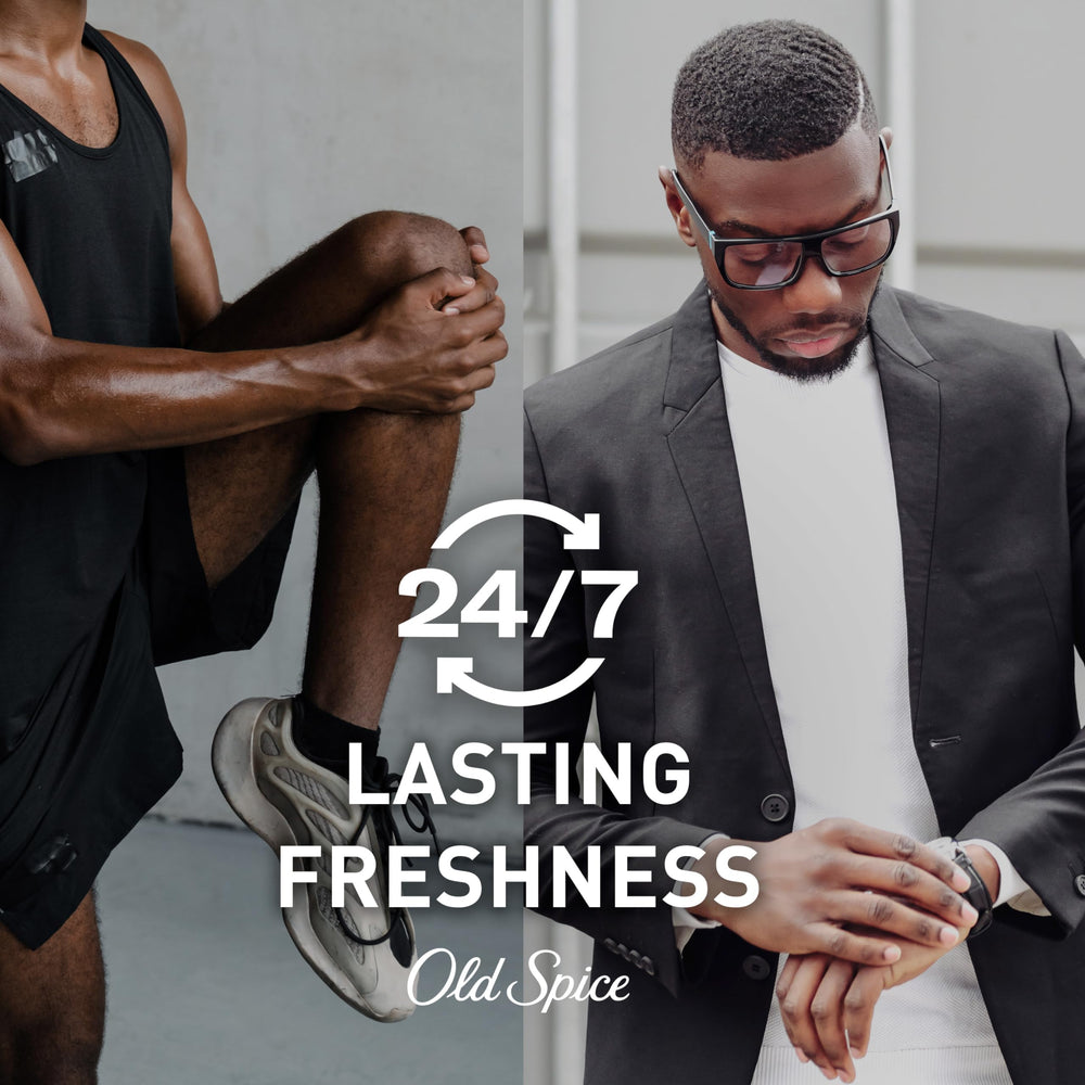 Aluminum-free Old Spice deodorant label emphasizes clean formula