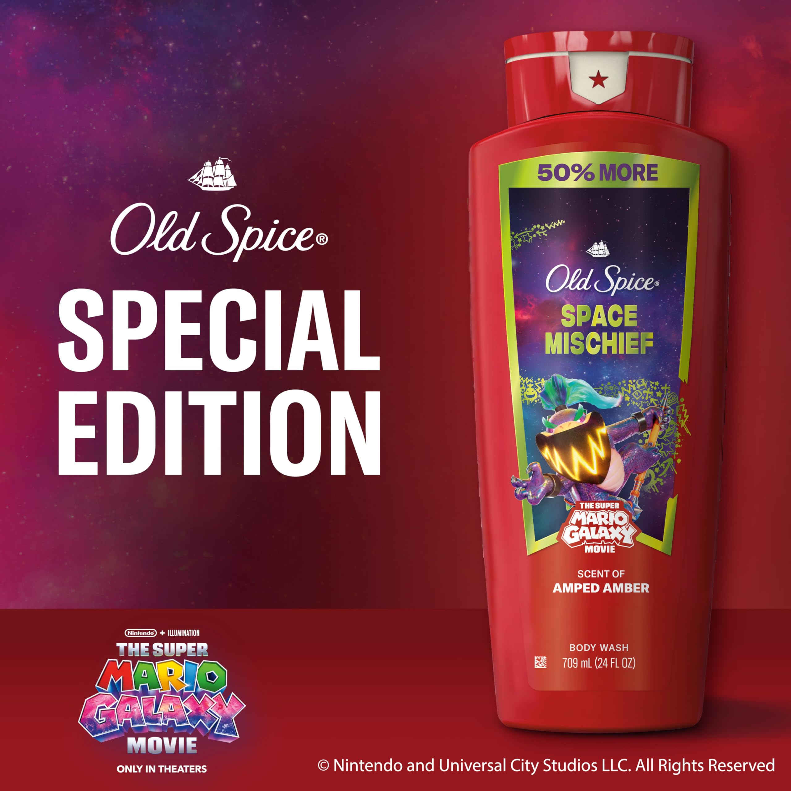 Old Spice Amped Amber scent swirl hints bold fragrance.