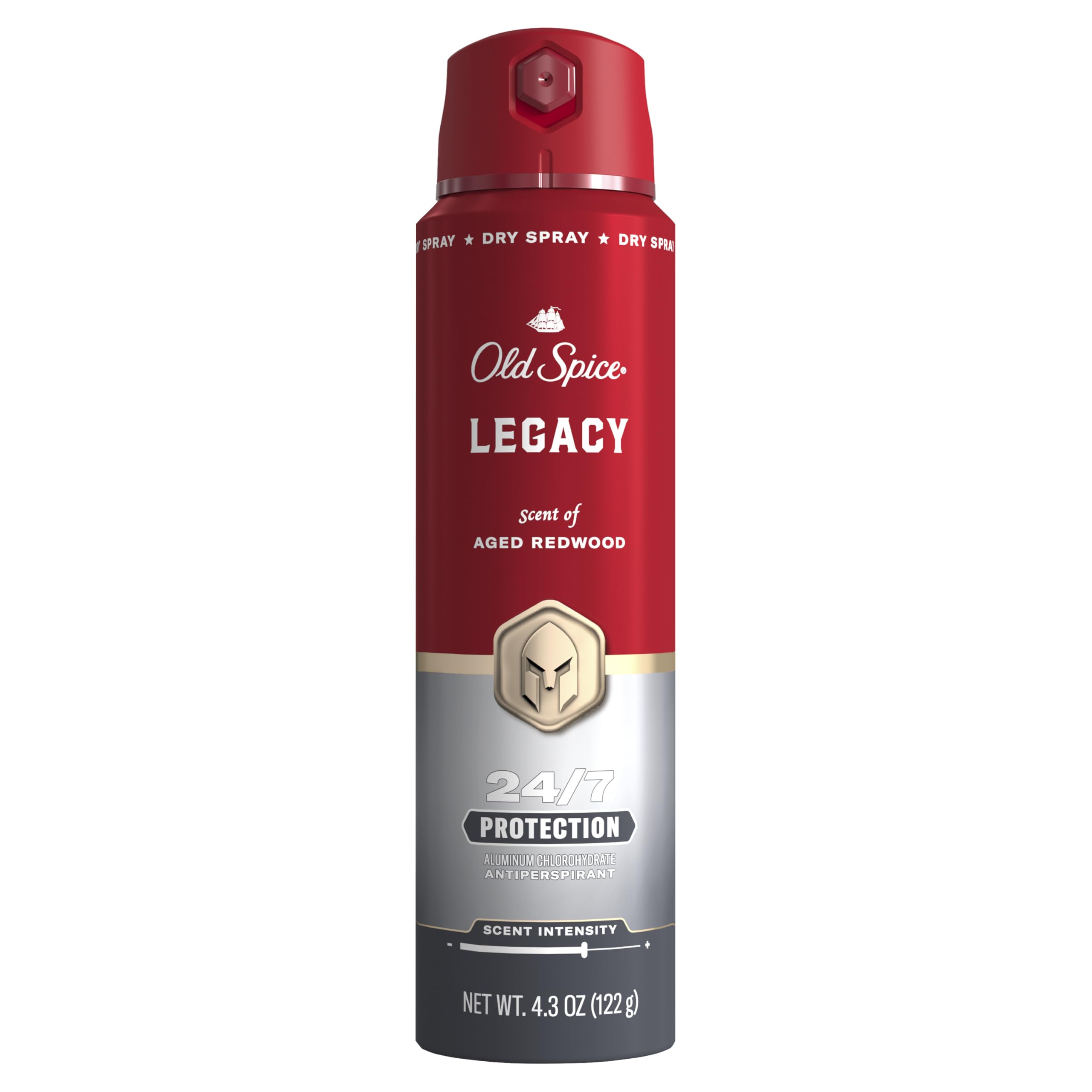 Old Spice antiperspirant spray bottle with 24/7 protection
