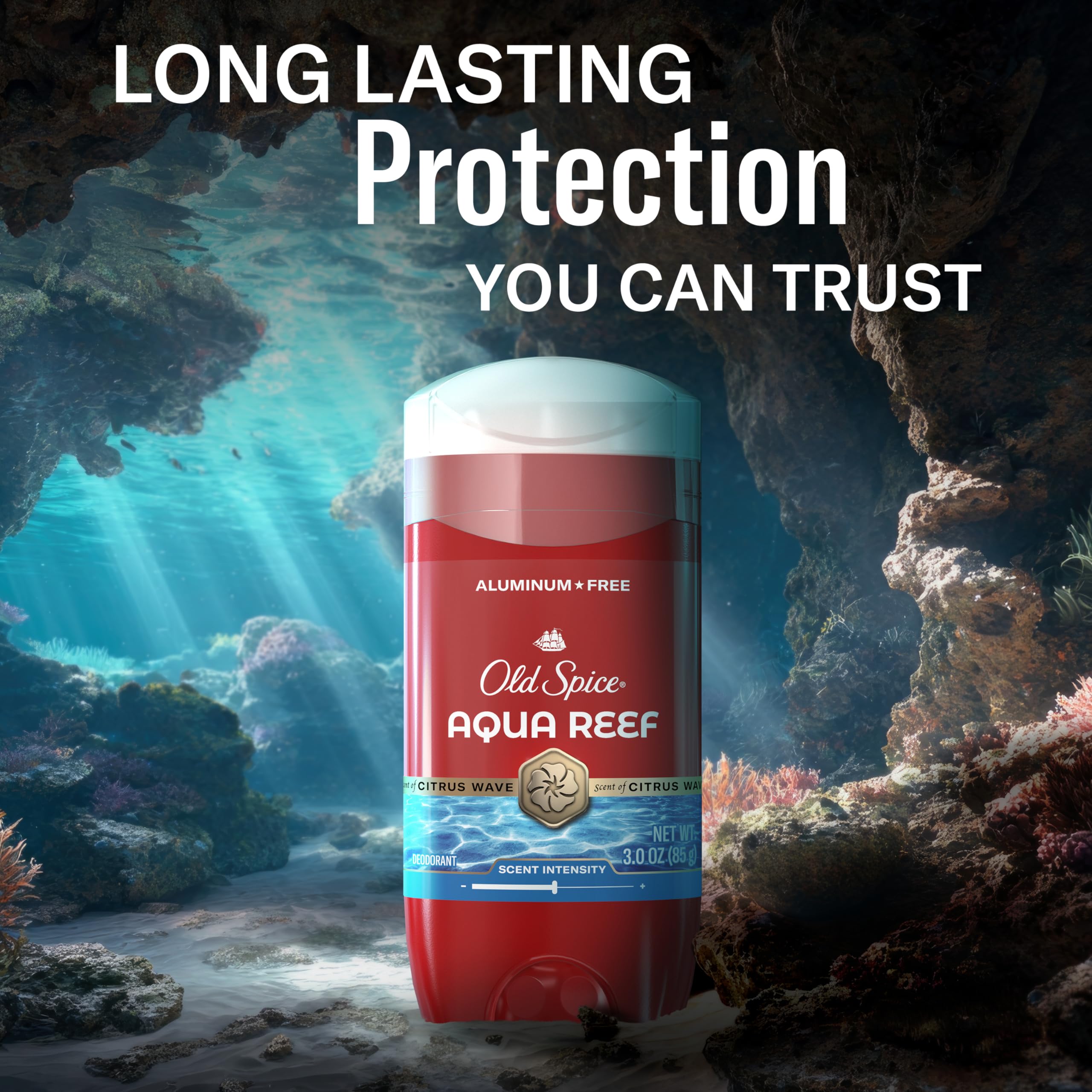 Old Spice Aqua Reef deodorant clear-glide leaves no residue on clothes.