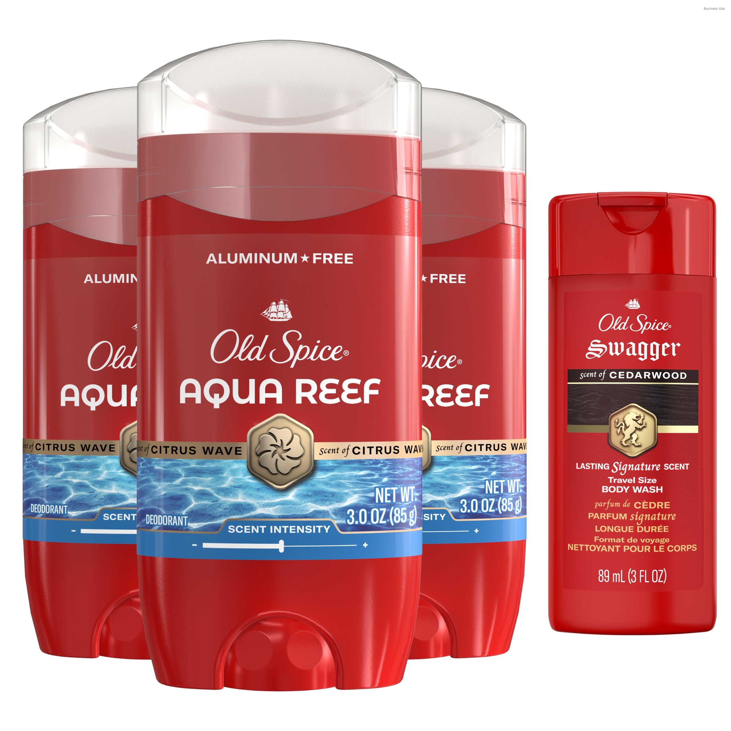 Old Spice Aqua Reef deodorant stick application for smooth, odor protection.