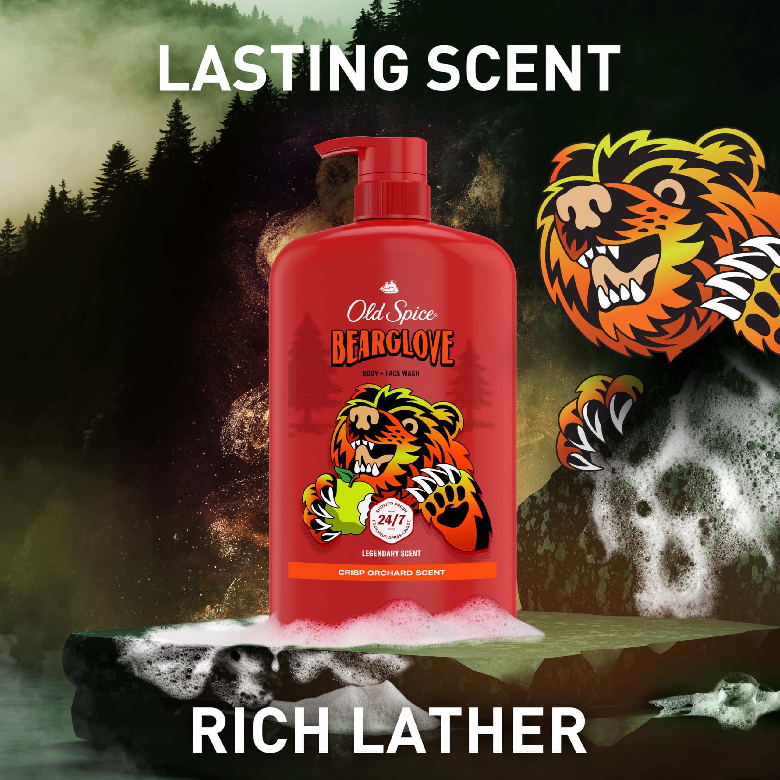 Old Spice Bearglove after-shower feel refreshed, hydrated skin