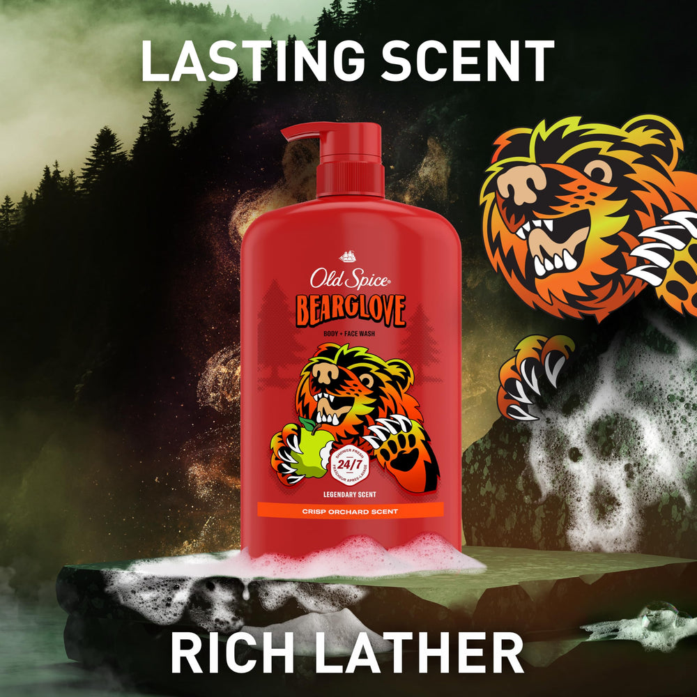 Old Spice Bearglove after-shower feel refreshed, hydrated skin