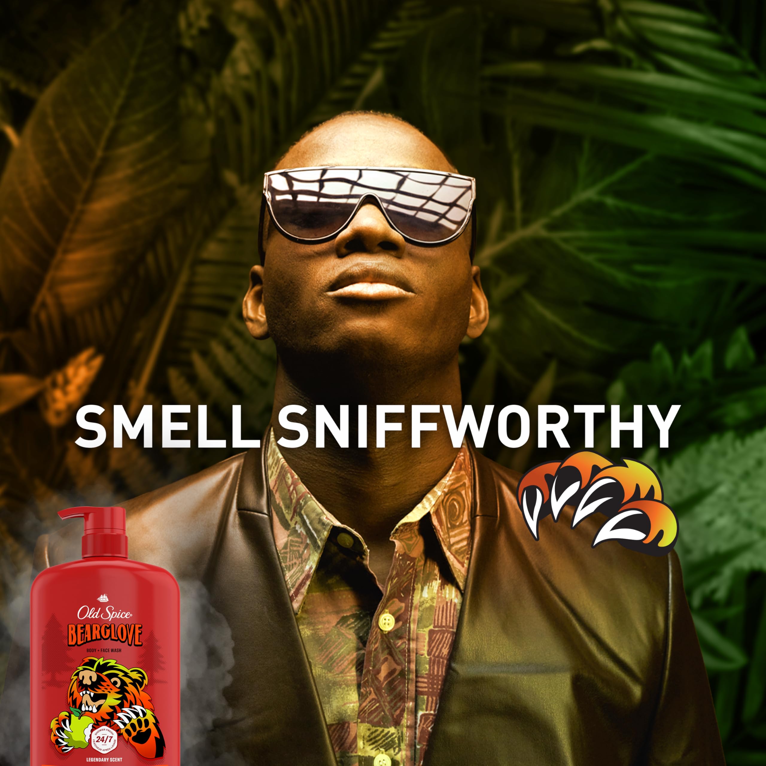 Old Spice Bearglove creamy-lather texture showcases smooth cleansing and skin softness