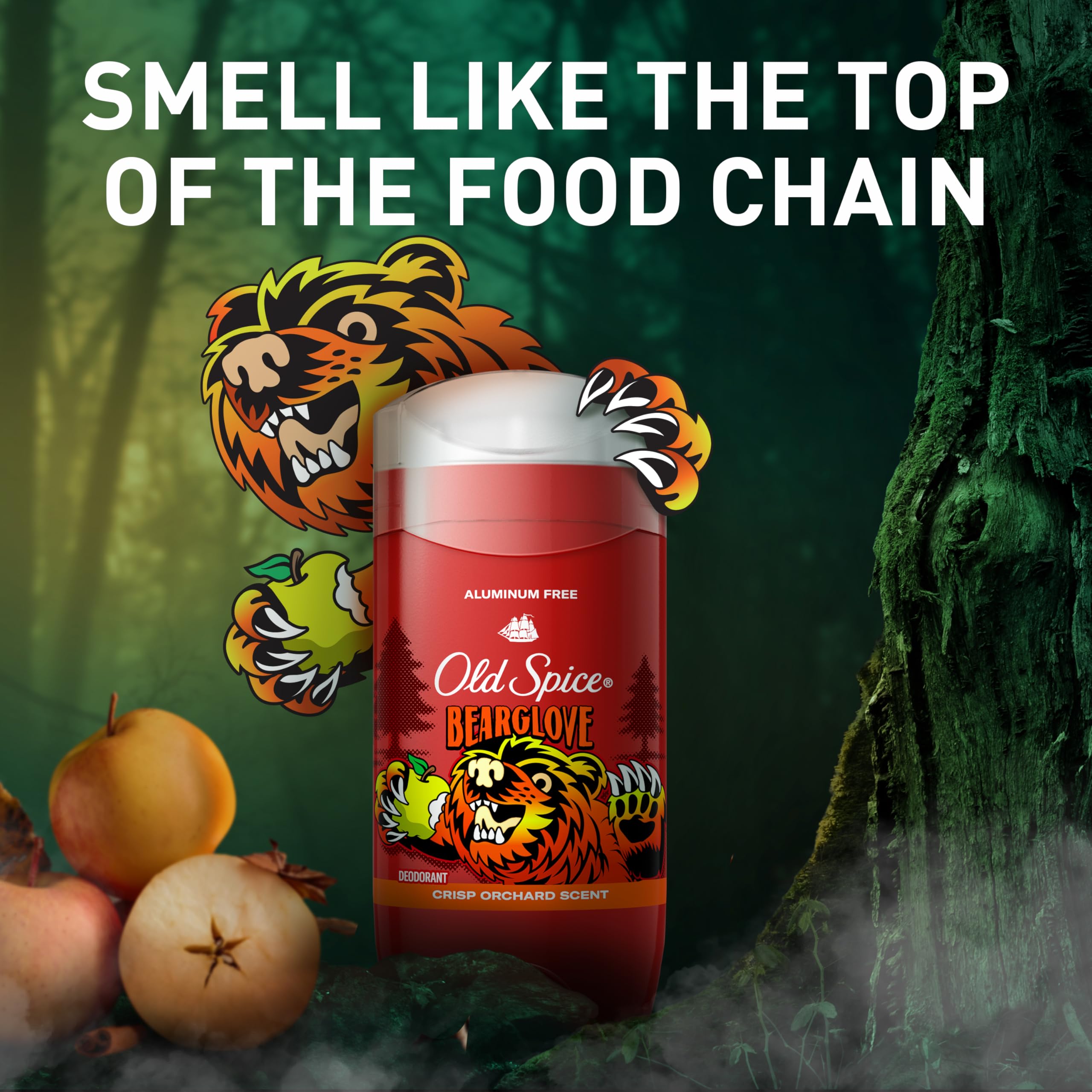 Old Spice Bearglove deodorant being applied for quick-dry freshness