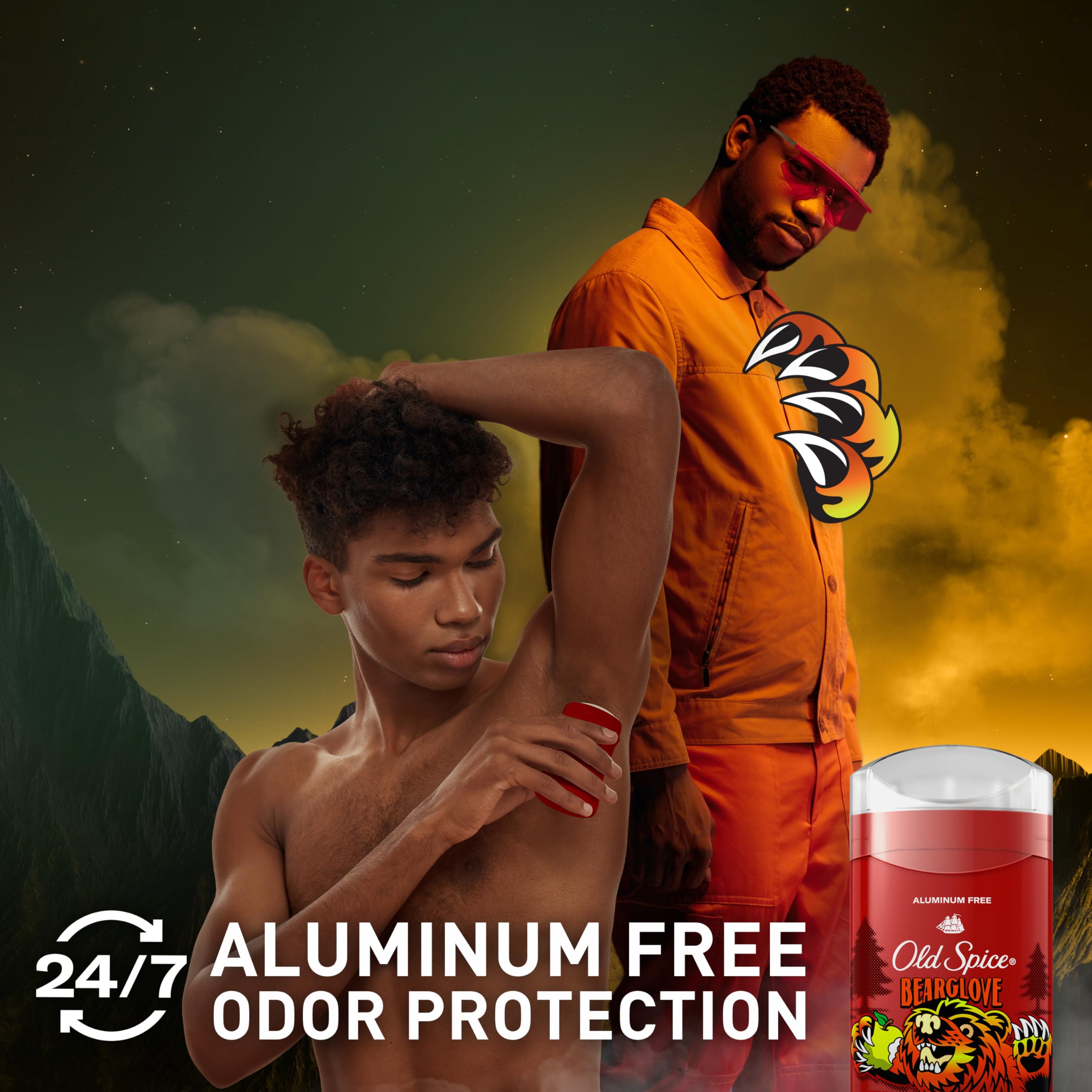 Old Spice Bearglove deodorant on skin for all-day freshness