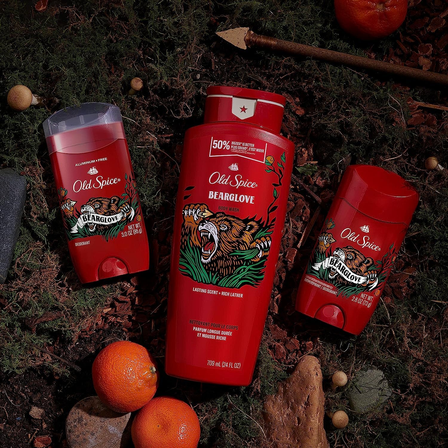 Bearglove deodorant packaging shown as a 4-pack.
