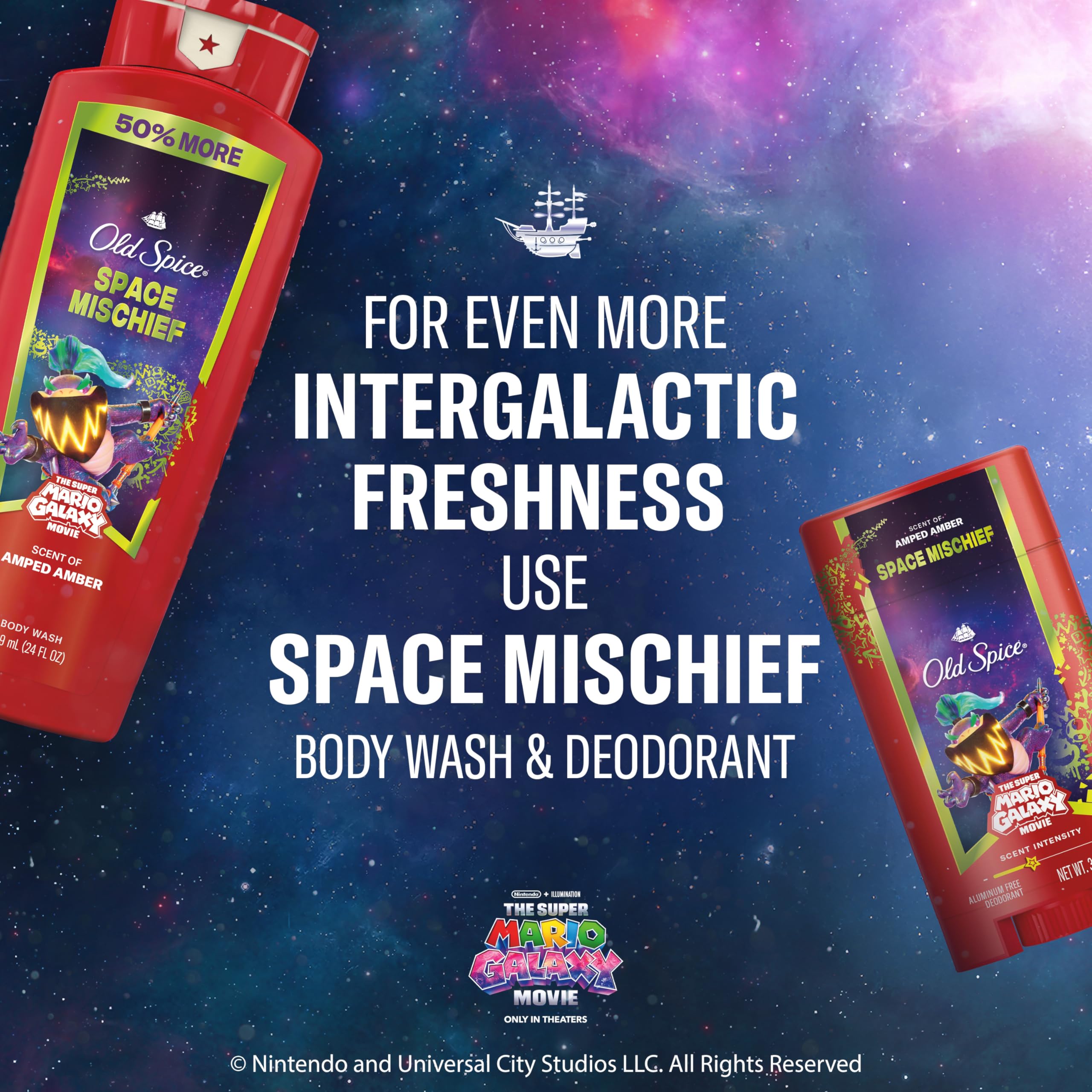 Old Spice body spray alongside deodorant for extended freshness