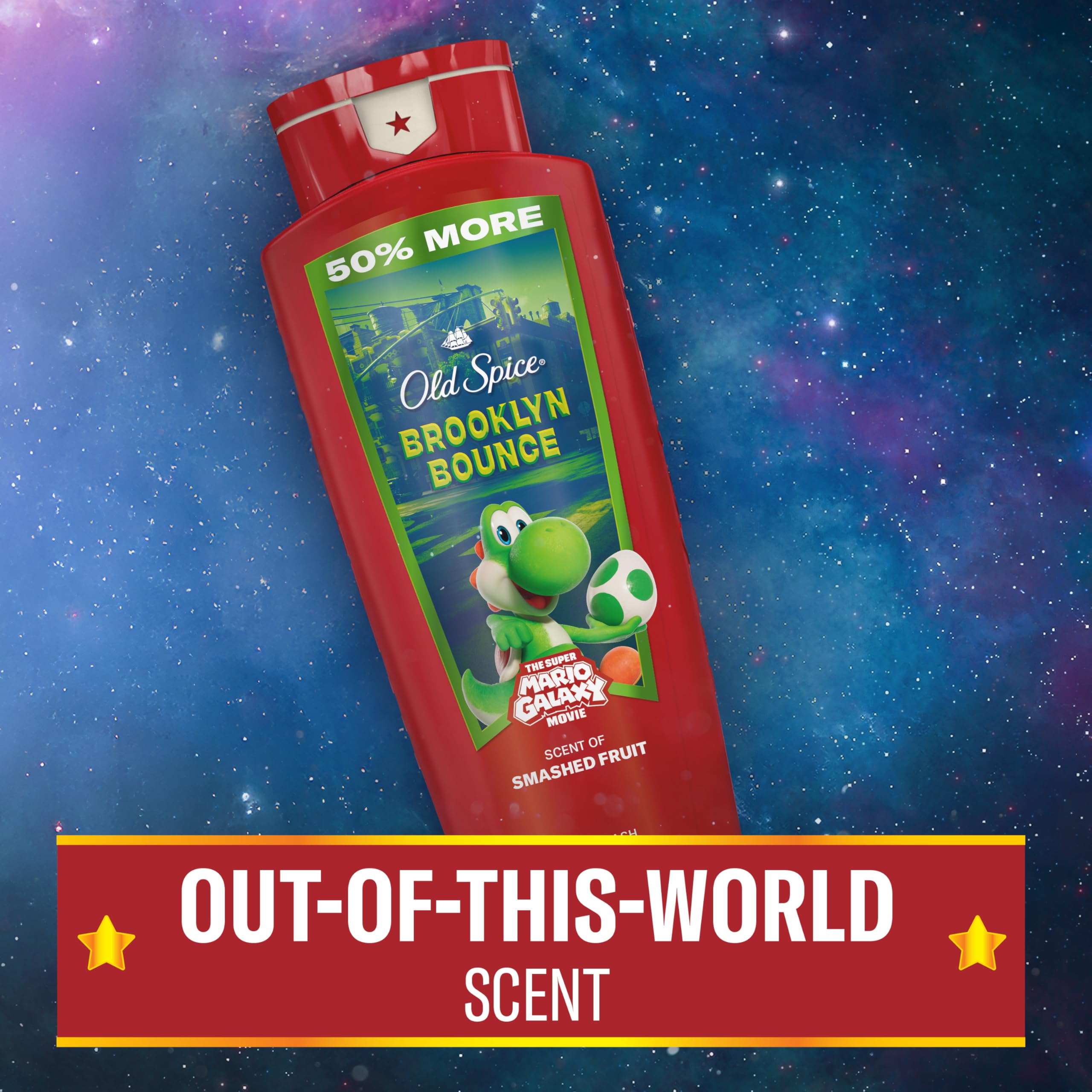 Old Spice Brooklyn Bounce 2-in-1 wash cleanses body and face.