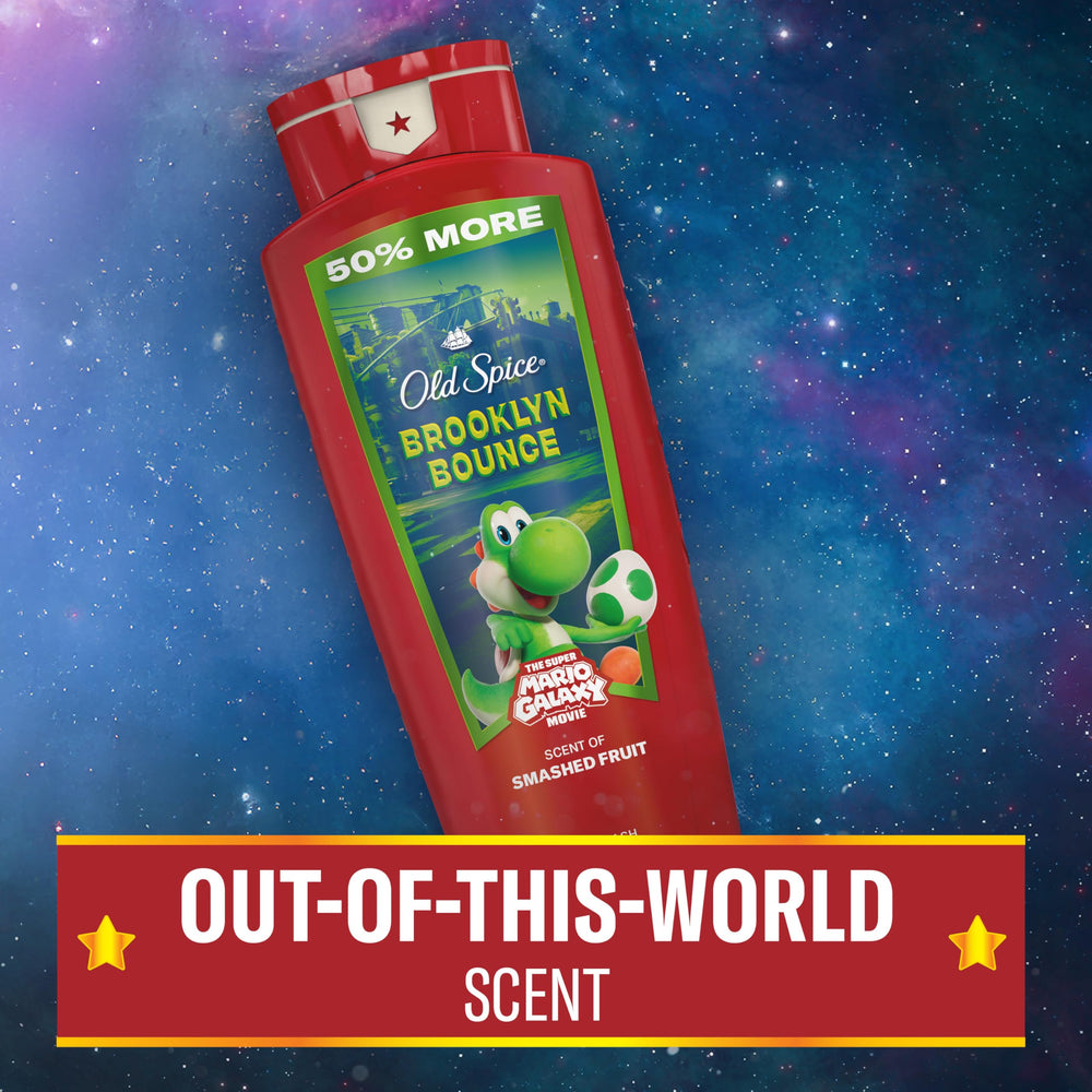 Old Spice Brooklyn Bounce 2-in-1 wash cleanses body and face.