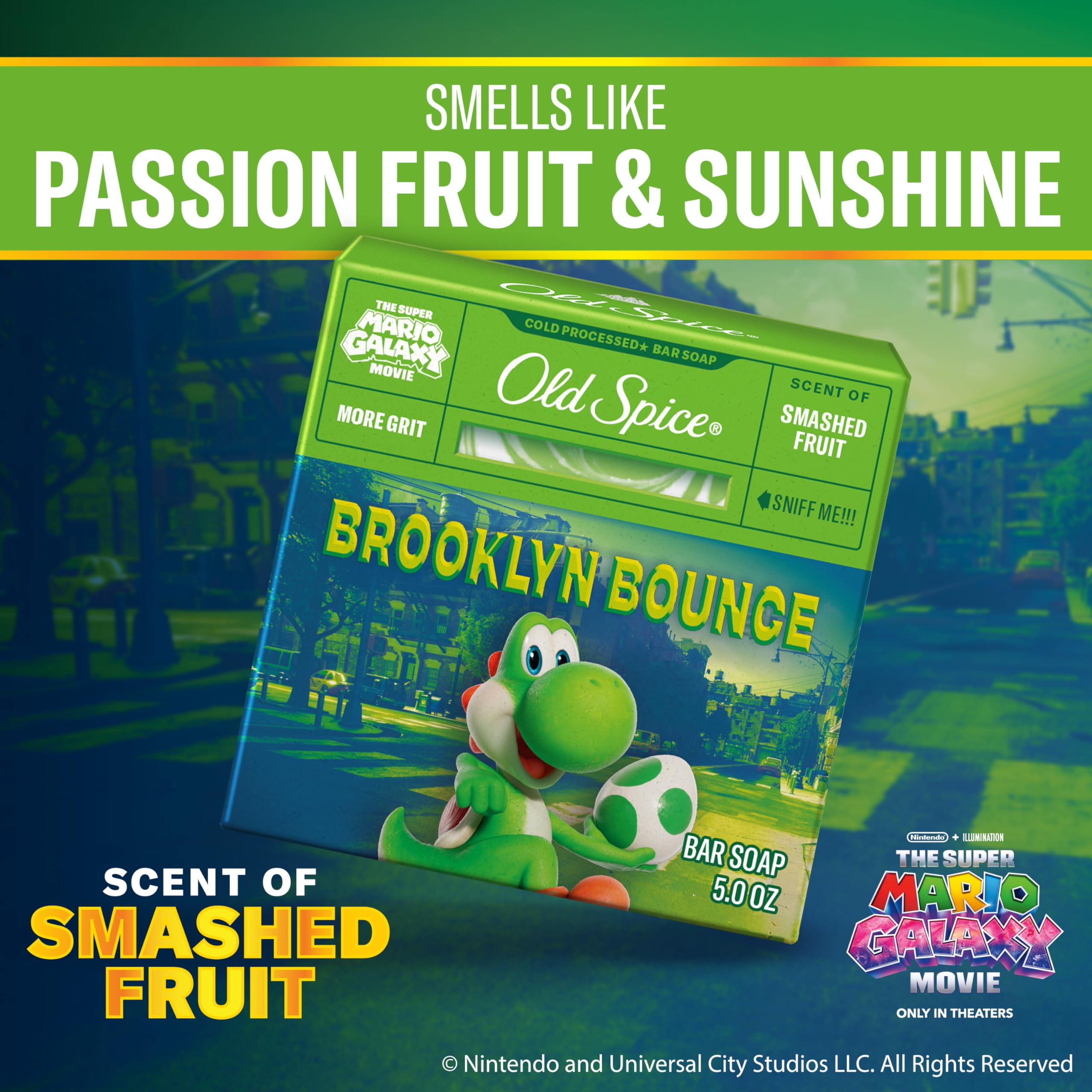 Old Spice Brooklyn Bounce bar soap with natural oils for gentle cleansing.