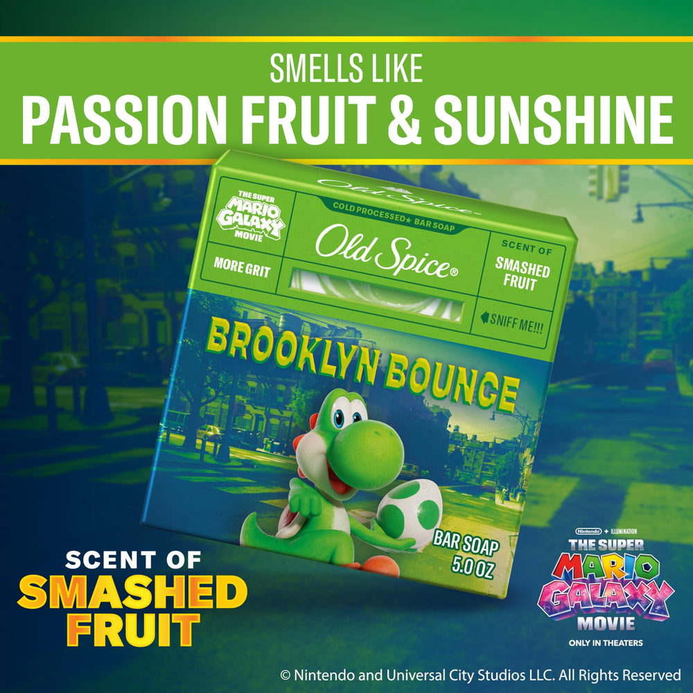 Old Spice Brooklyn Bounce bar soap with natural oils for gentle cleansing.