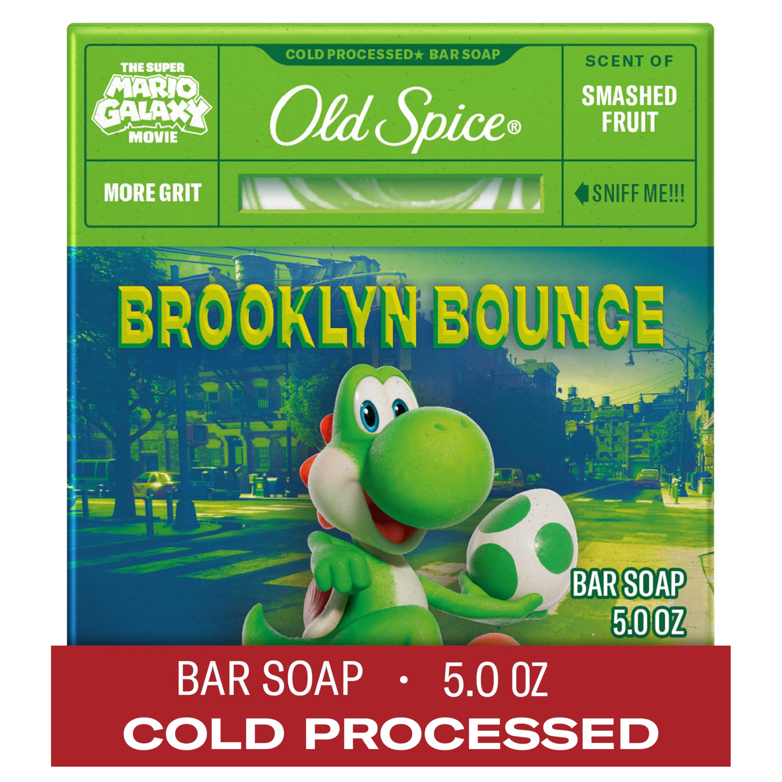 Old Spice Brooklyn Bounce bar soap packaging highlights limited edition design.